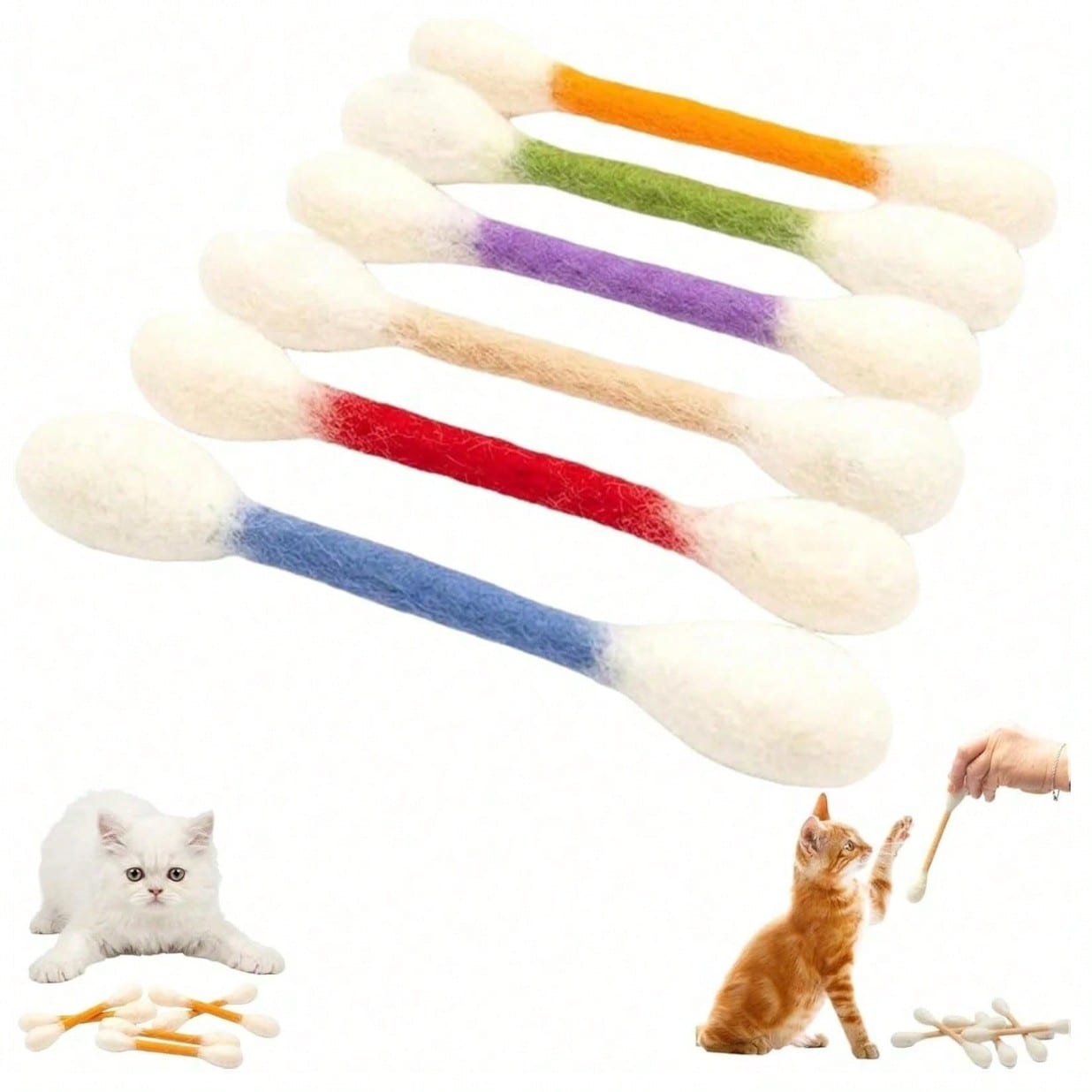 3pcs/1pc Extra Large Cat Teaser Wand, Cat Teaser Toy, Cat Sniffing Stick, Dental Cleaning & Teething Toy, Self-Entertainment Toy, Durable Puzzle Toy, Interactive Soothing Cat Accessory