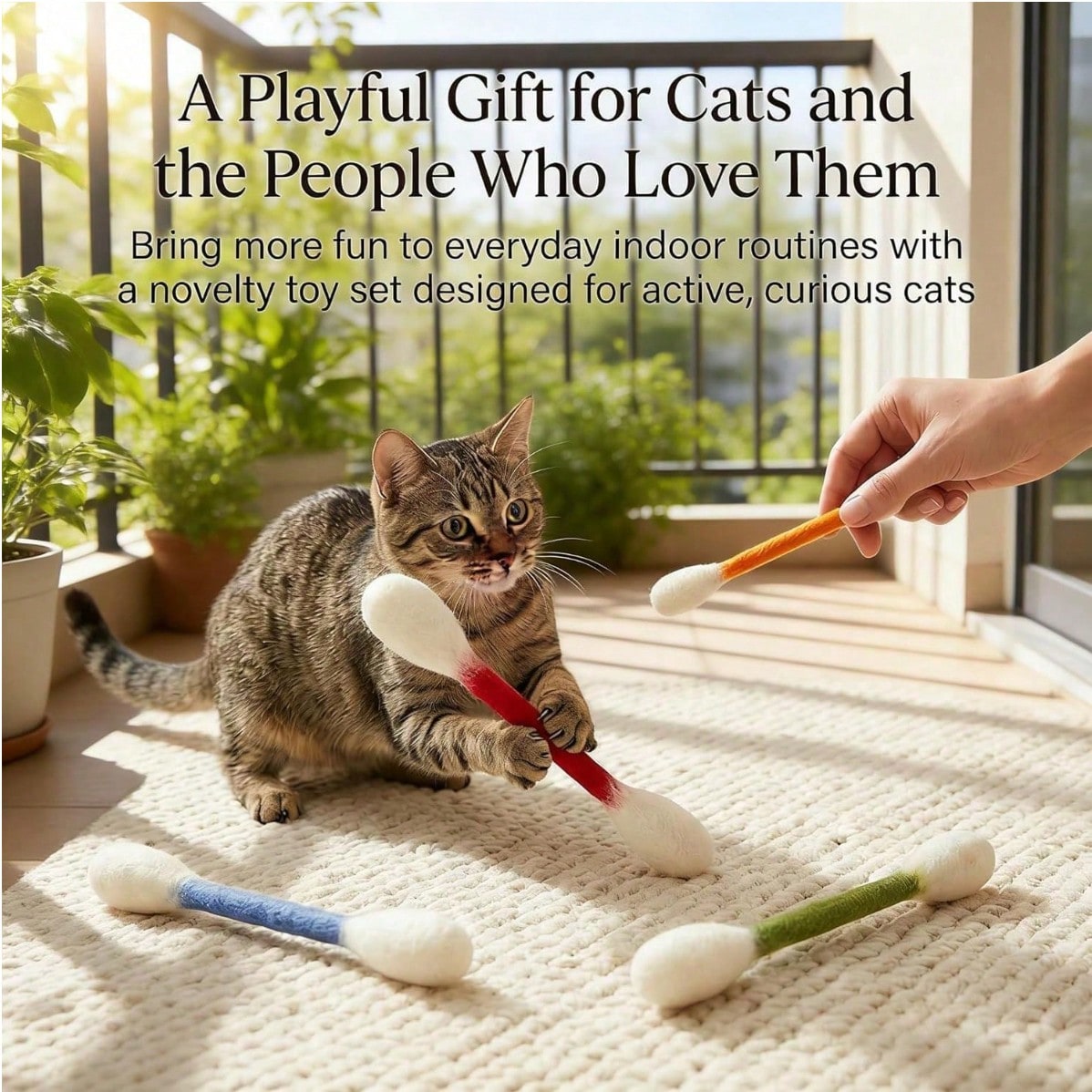 3pcs/1pc Extra Large Cat Teaser Wand, Cat Teaser Toy, Cat Sniffing Stick, Dental Cleaning & Teething Toy, Self-Entertainment Toy, Durable Puzzle Toy, Interactive Soothing Cat Accessory