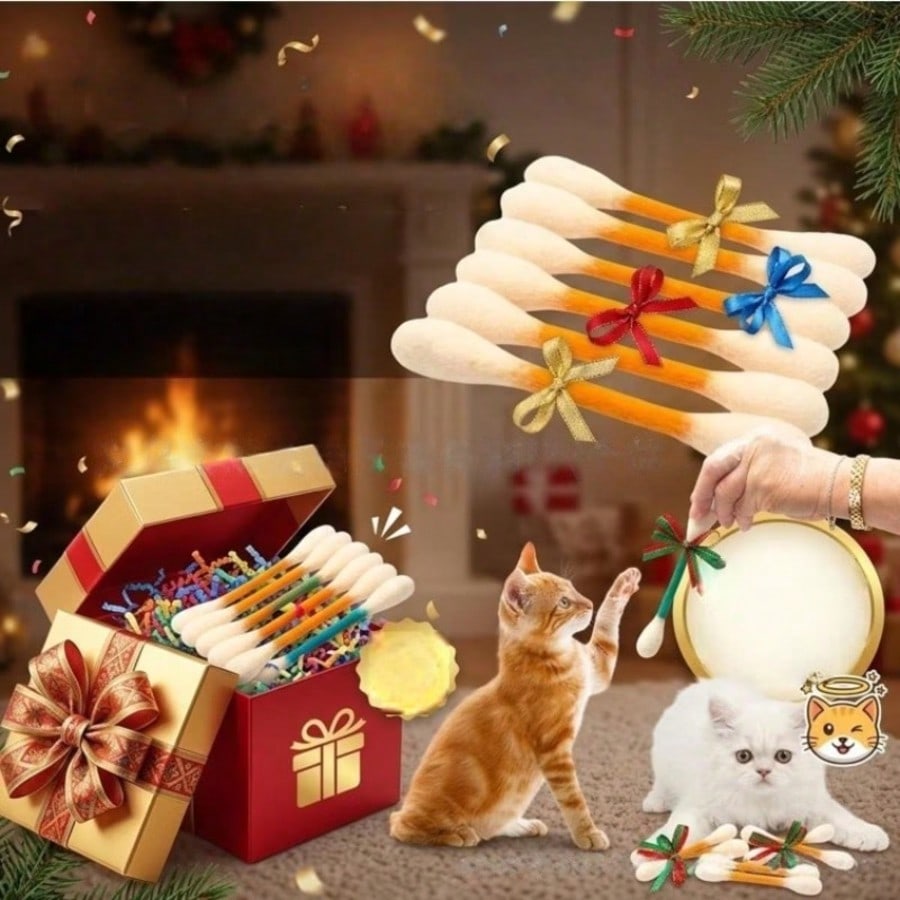 3pcs/1pc Extra Large Cat Teaser Wand, Cat Teaser Toy, Cat Sniffing Stick, Dental Cleaning & Teething Toy, Self-Entertainment Toy, Durable Puzzle Toy, Interactive Soothing Cat Accessory