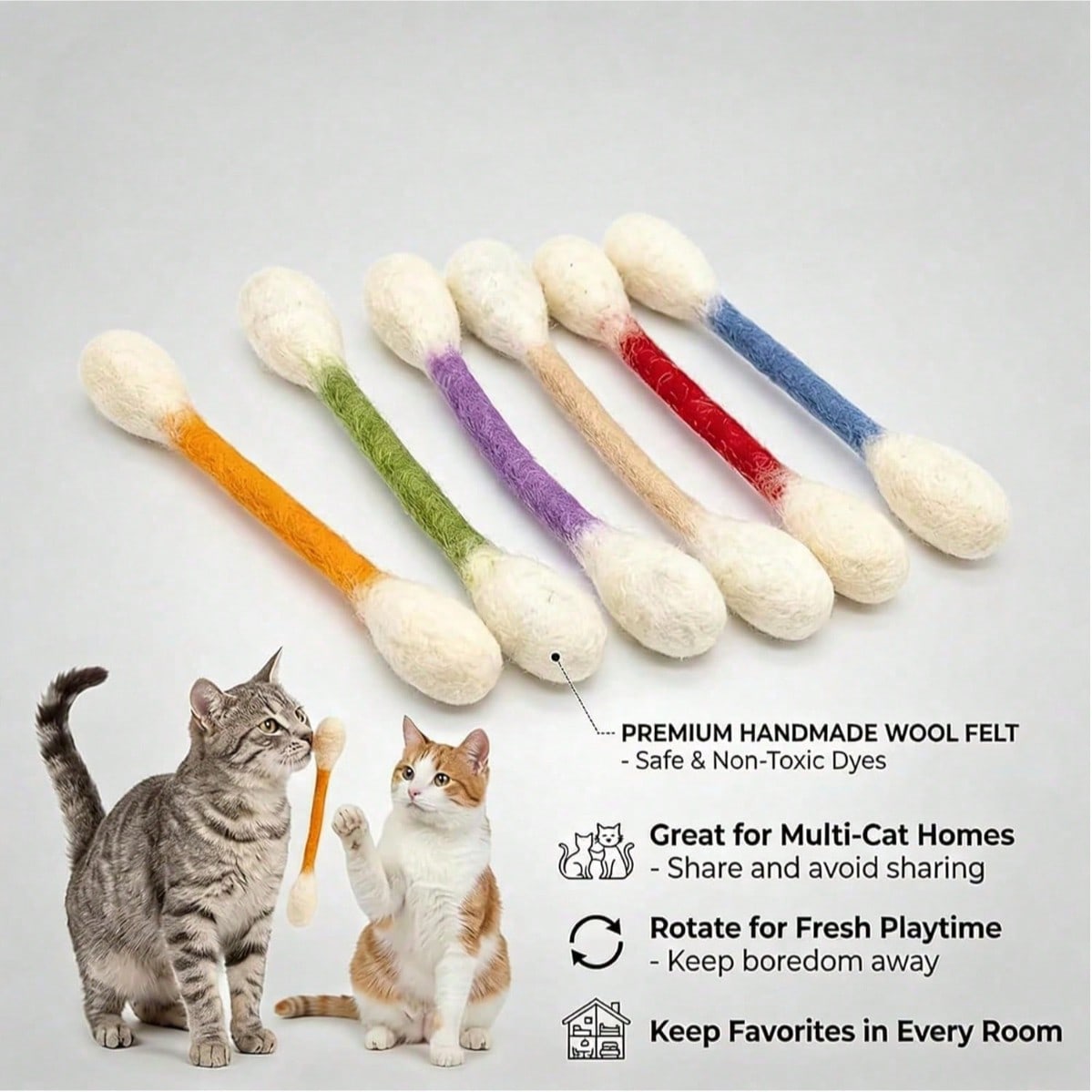 3pcs/1pc Extra Large Cat Teaser Wand, Cat Teaser Toy, Cat Sniffing Stick, Dental Cleaning & Teething Toy, Self-Entertainment Toy, Durable Puzzle Toy, Interactive Soothing Cat Accessory