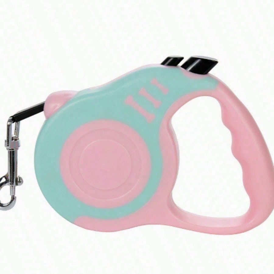Multicolor bone-shaped retractable pet leash made from ABS for cats and dogs