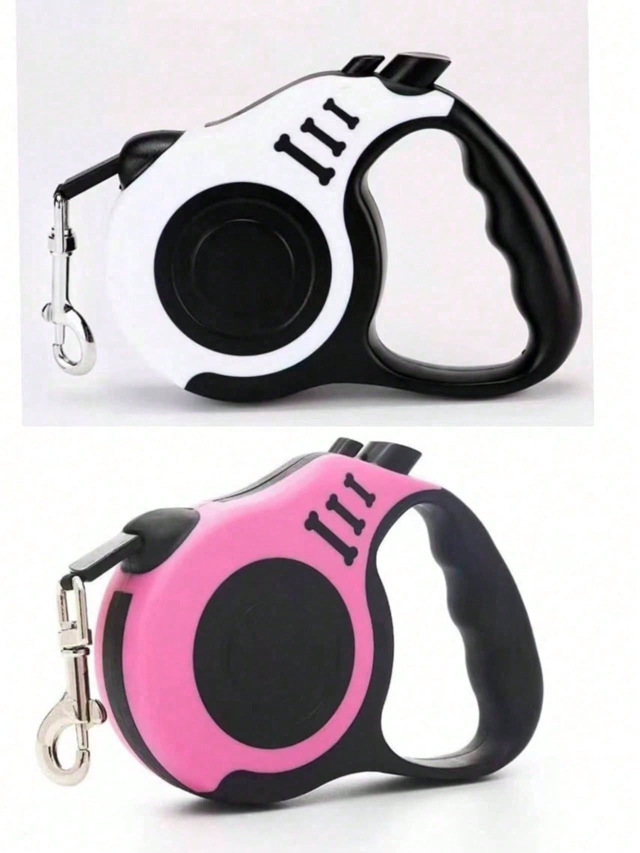 Multicolor bone-shaped retractable pet leash made from ABS for cats and dogs
