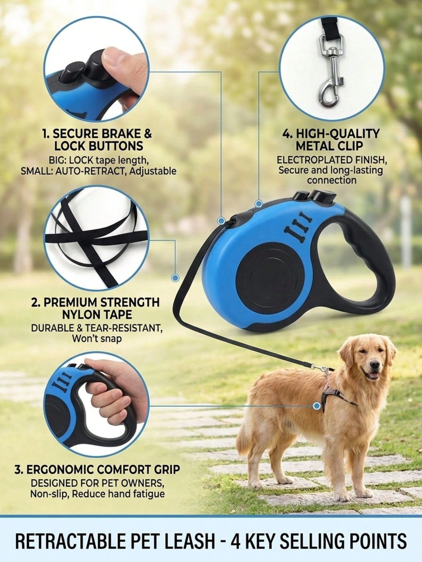 Multicolor bone-shaped retractable pet leash made from ABS for cats and dogs