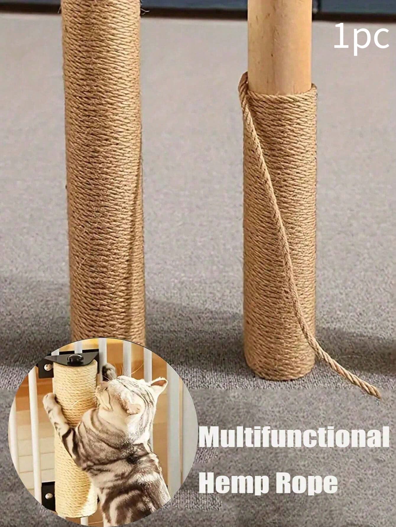 Multicolor 393-inch polyamide cat scratching post rope for DIY pet toys and cat furniture repair.