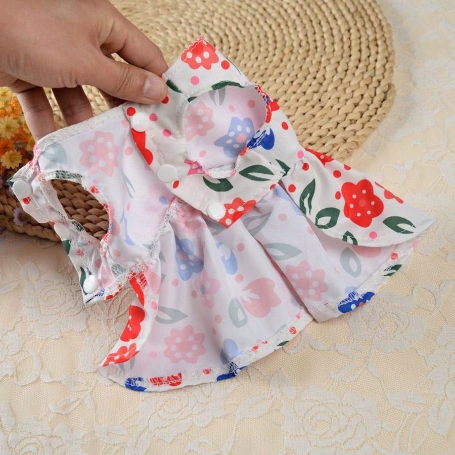 1pc Spring Pet Dog Princess Dress, Cute Kitten Dress, Dress With Bow And Lace Decoration, Suitable For Small And Medium Puppies, Poodle, Chihuahua
