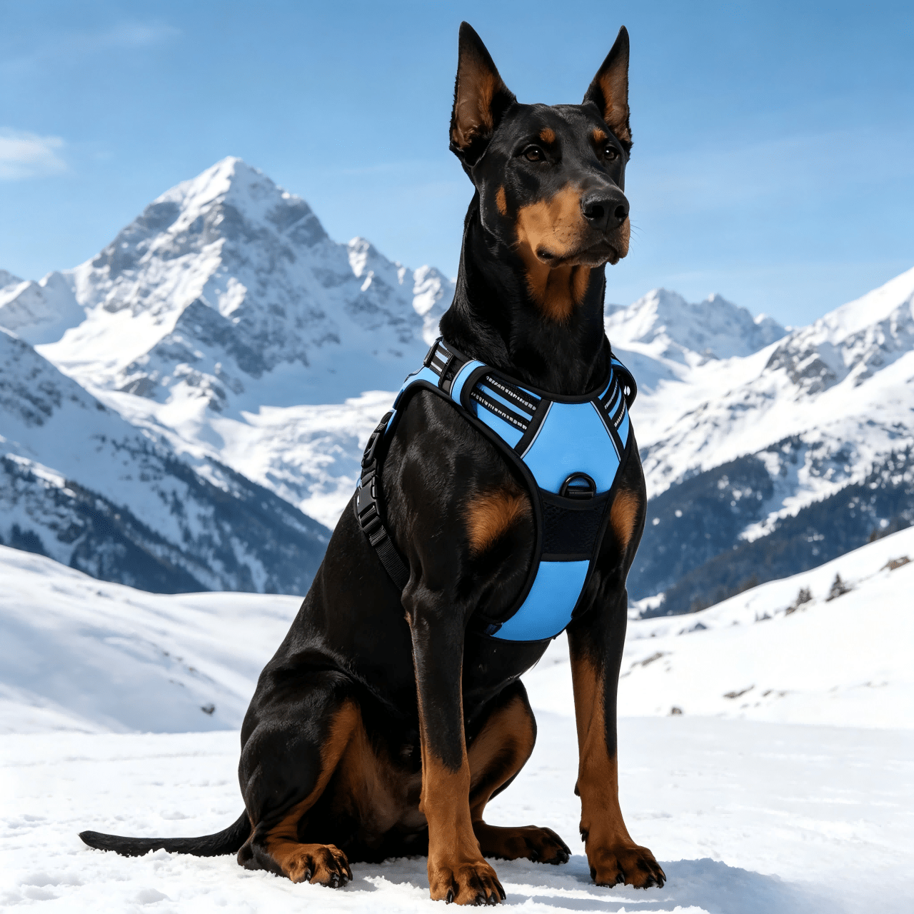 Reflective anti-pull dog harness and leash set with quick release buckle and comfortable thick handle for walking and training cats or dogs