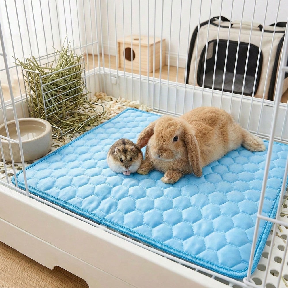 1pc Small Pet Cooling Mat, Hamster & Rabbit Sleep Pad, Pet Bed Mat With Cooling Effect For Summer, Non-Slip Cage Pad Suitable For Cats, Dogs & Small Pets, Indoor Cooling