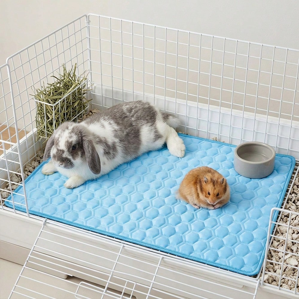 1pc Small Pet Cooling Mat, Hamster & Rabbit Sleep Pad, Pet Bed Mat With Cooling Effect For Summer, Non-Slip Cage Pad Suitable For Cats, Dogs & Small Pets, Indoor Cooling