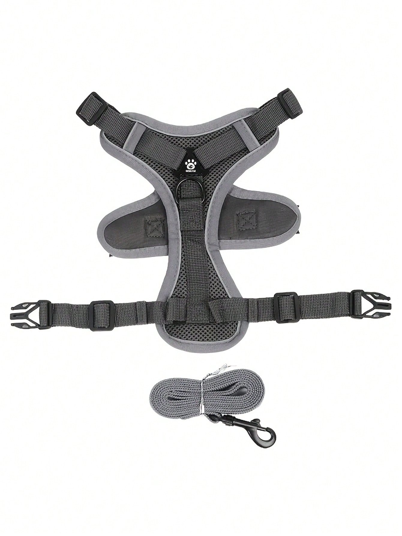 Multicolor polyester anti-escape chest harness and leash set for cats and small dogs, designed for breathable and comfortable outdoor walking.