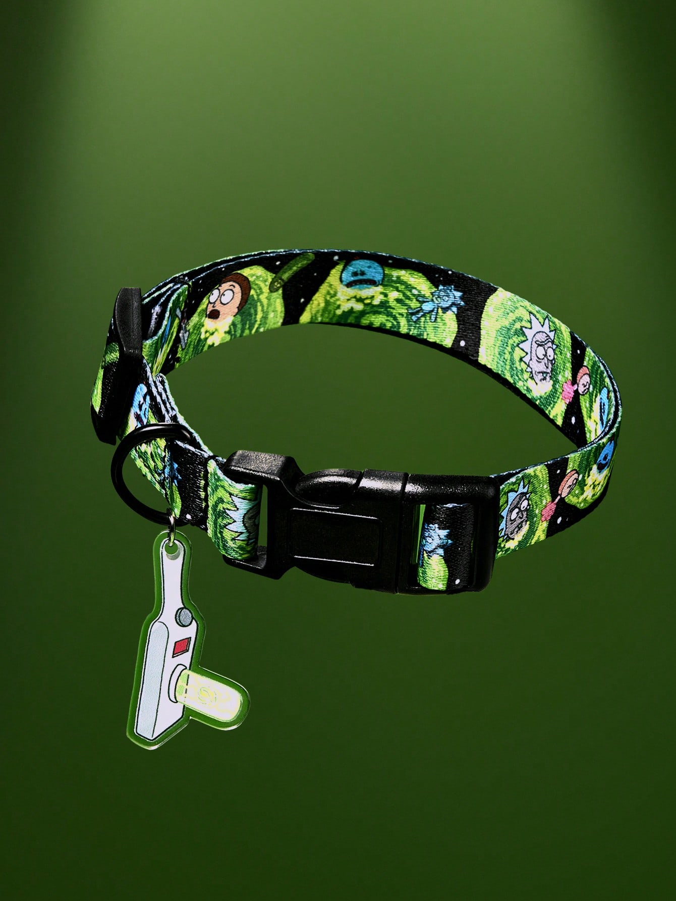 Multicolor cartoon pattern pet collar and leash set with adjustable polyester straps and portable storage bag for cats and dogs
