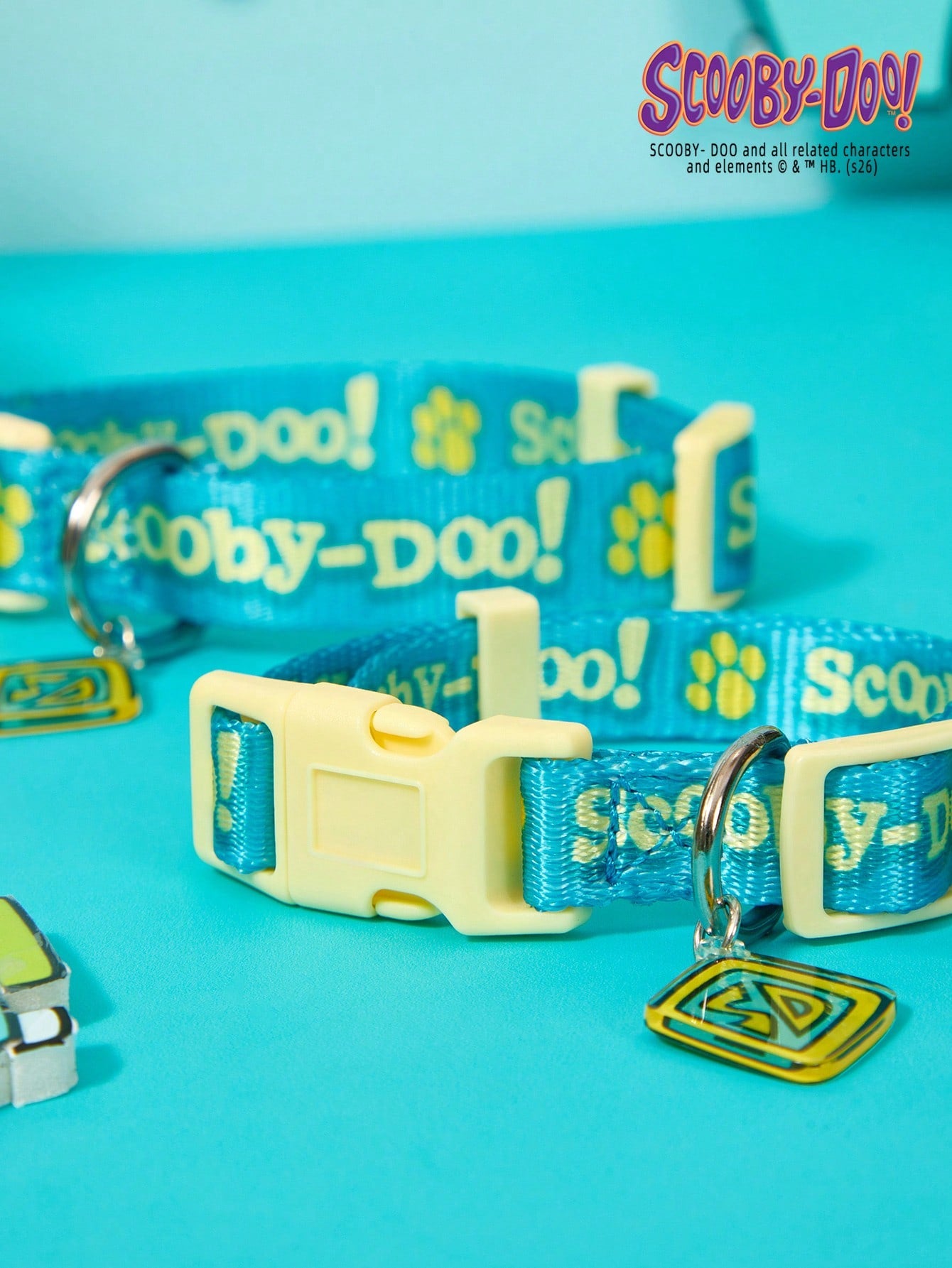 Green polyester X PENSIN pet collar with cartoon pattern and matching pendant for cats and dogs