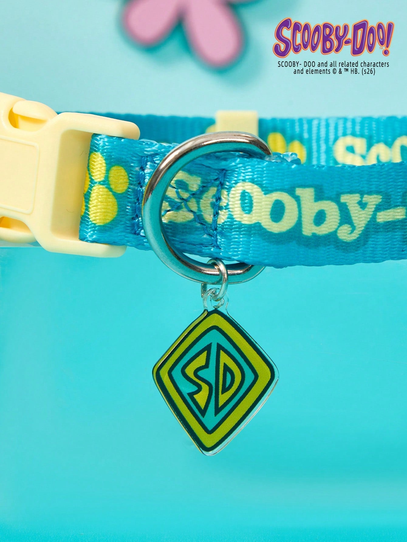 Green polyester X PENSIN pet collar with cartoon pattern and matching pendant for cats and dogs