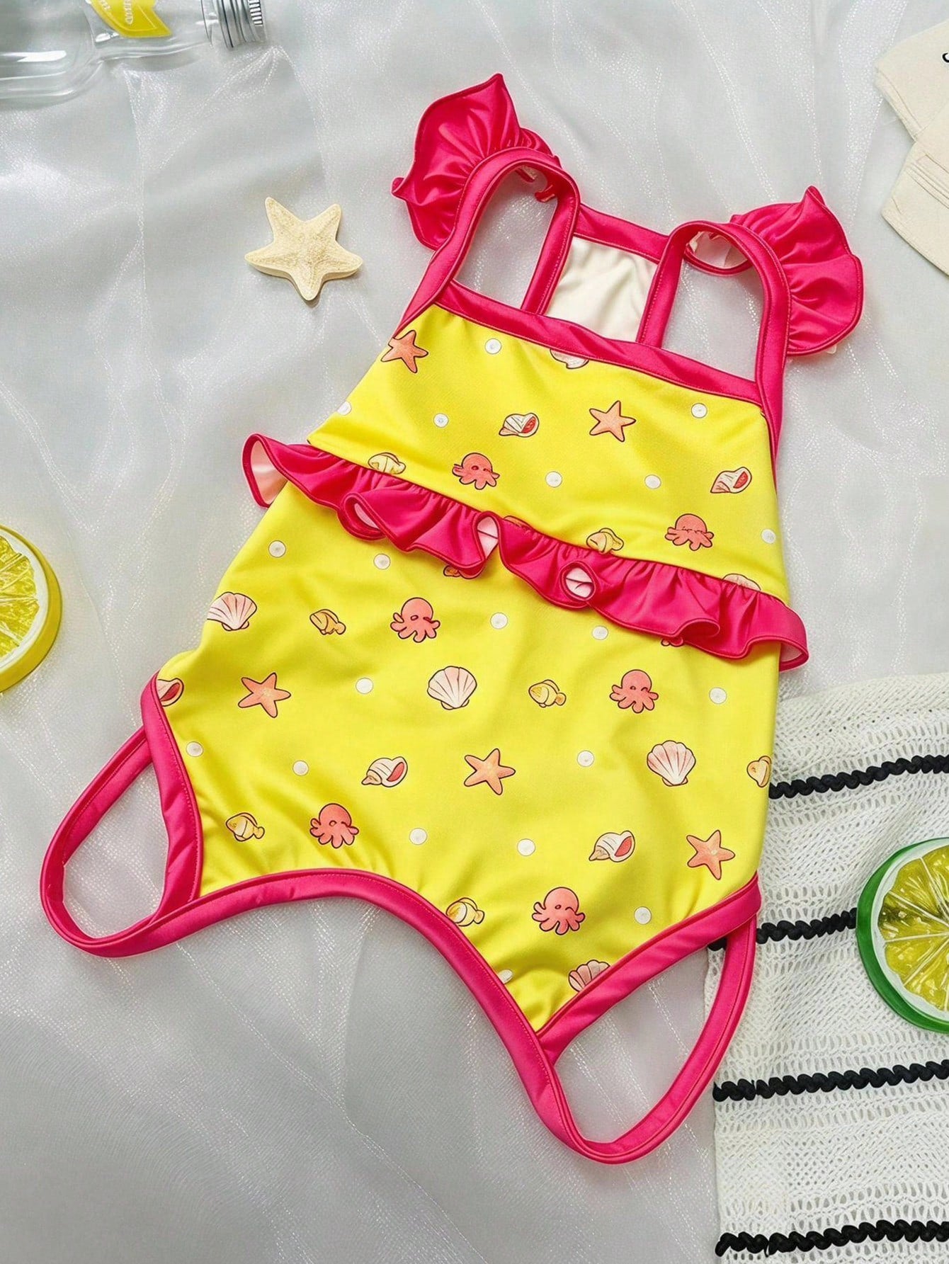 Pet Swimsuit, Ruffled One-Piece Pet Bathing Suit With Cute Sea Fish Print, Quick Dry Puppy Swimwear For Small Dogs & Cats, Summer Beach Pool Outfit