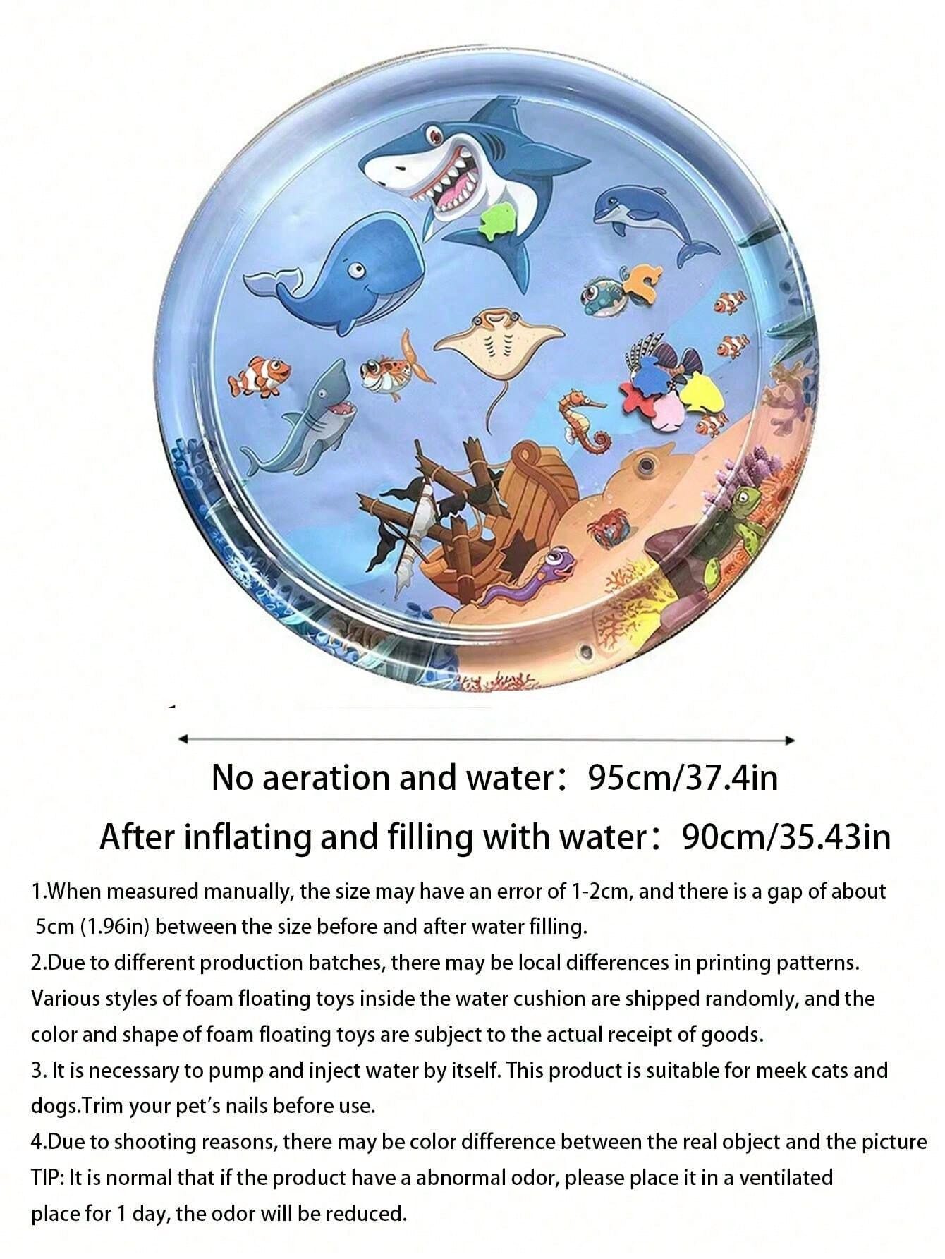 1pc Pet Water Play Mat, Cat Toy Suitable For Summer, Suitable For Cat Play, Summer Cat Bed, Bed, Cat And Dog Entertainment Toy, Needs Inflation And Water Filling Pet Entertainment Water Bed, Cat Sensory Water, Cat Cooling Mat, Cat And Dog Sensory Water