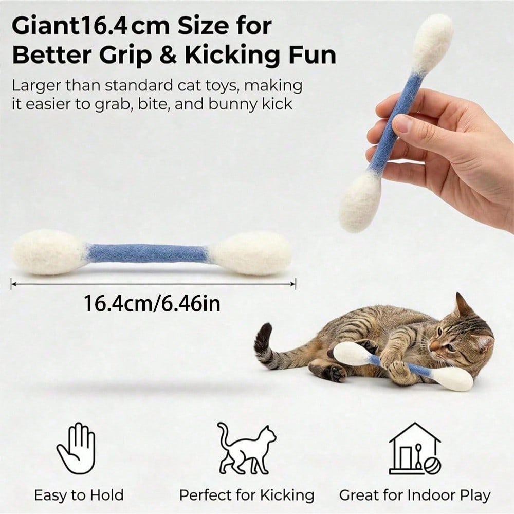 3pcs/1pc Extra Large Cat Teaser Wand, Cat Teaser Toy, Cat Sniffing Stick, Dental Cleaning & Teething Toy, Self-Entertainment Toy, Durable Puzzle Toy, Interactive Soothing Cat Accessory