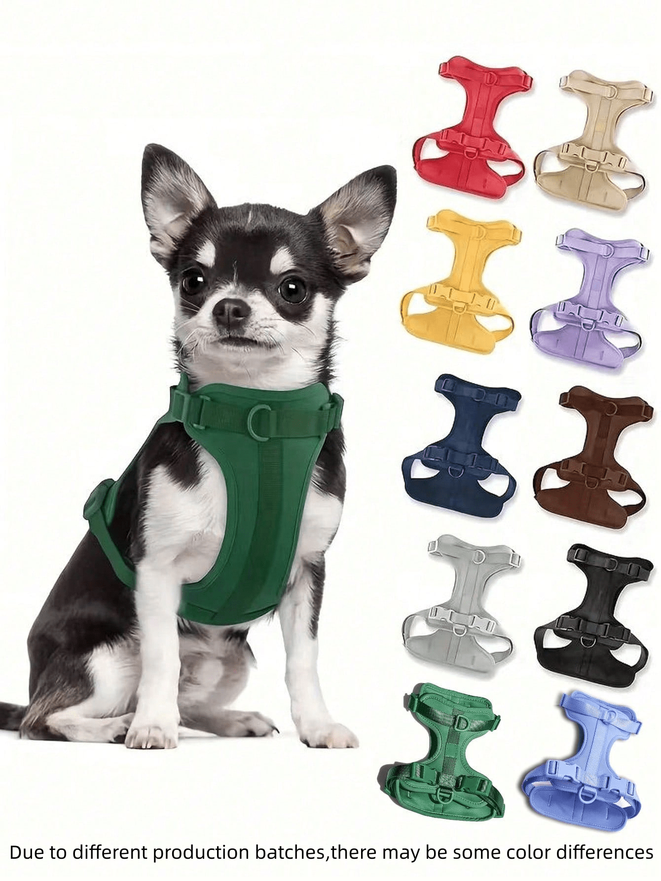 Adjustable lightweight dog harness with breathable mesh padding, soft padded lining, no-pull chest strap, and vest-style design for small, medium, and large dogs