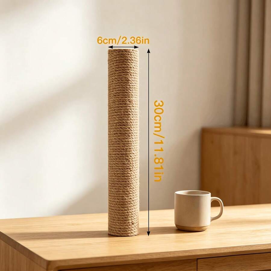 Wooden 4-in-1 interactive cat scratching post with sisal column, sturdy anti-tipping base, and play attachments for kittens and adult cats.