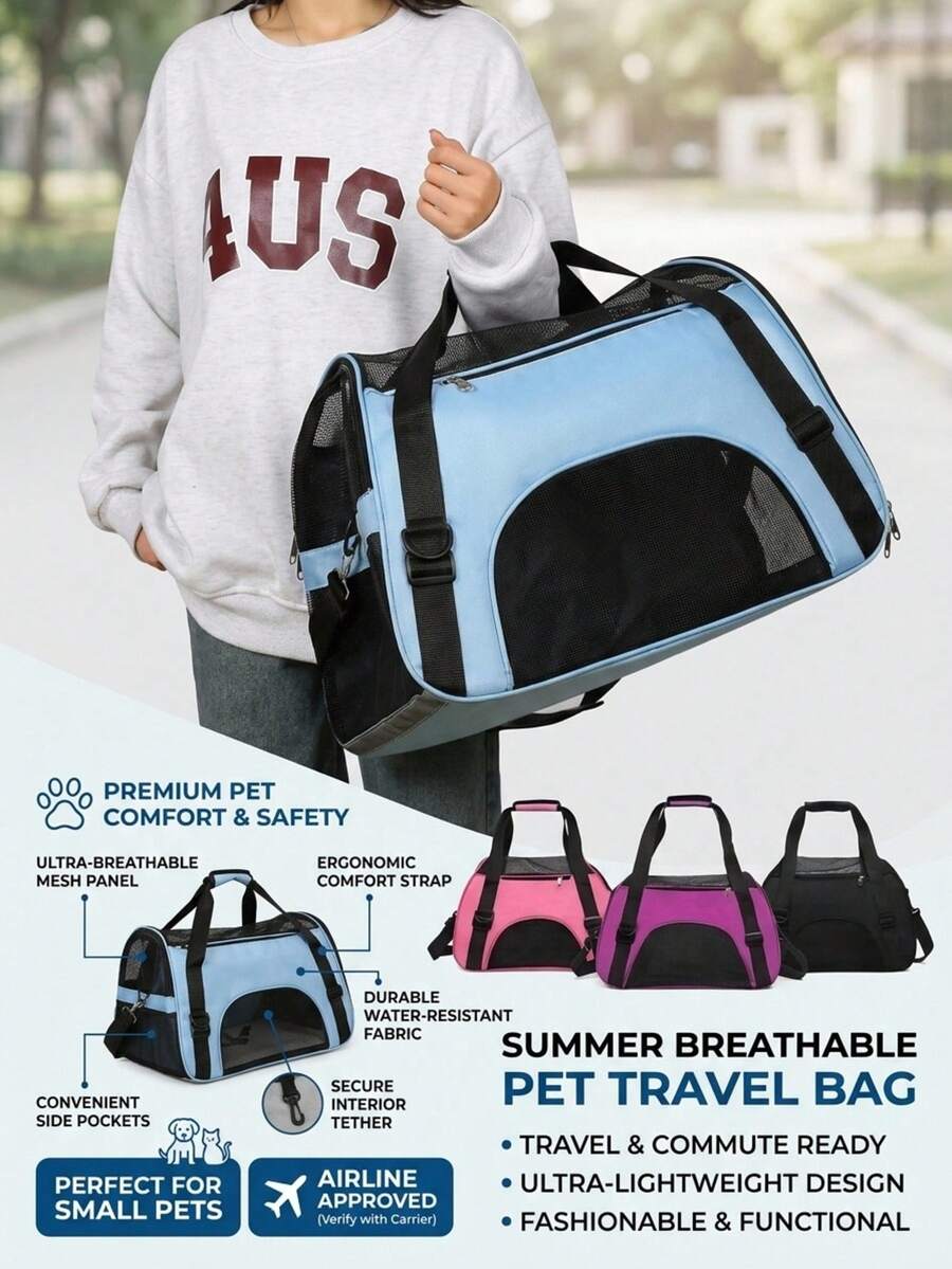 Multicolor colorblock pet sling carrier bag made of breathable EVA material for small cats and dogs outdoor travel