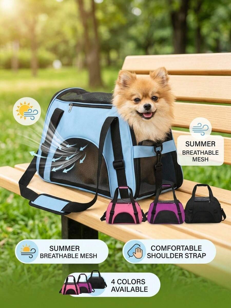 Multicolor colorblock pet sling carrier bag made of breathable EVA material for small cats and dogs outdoor travel