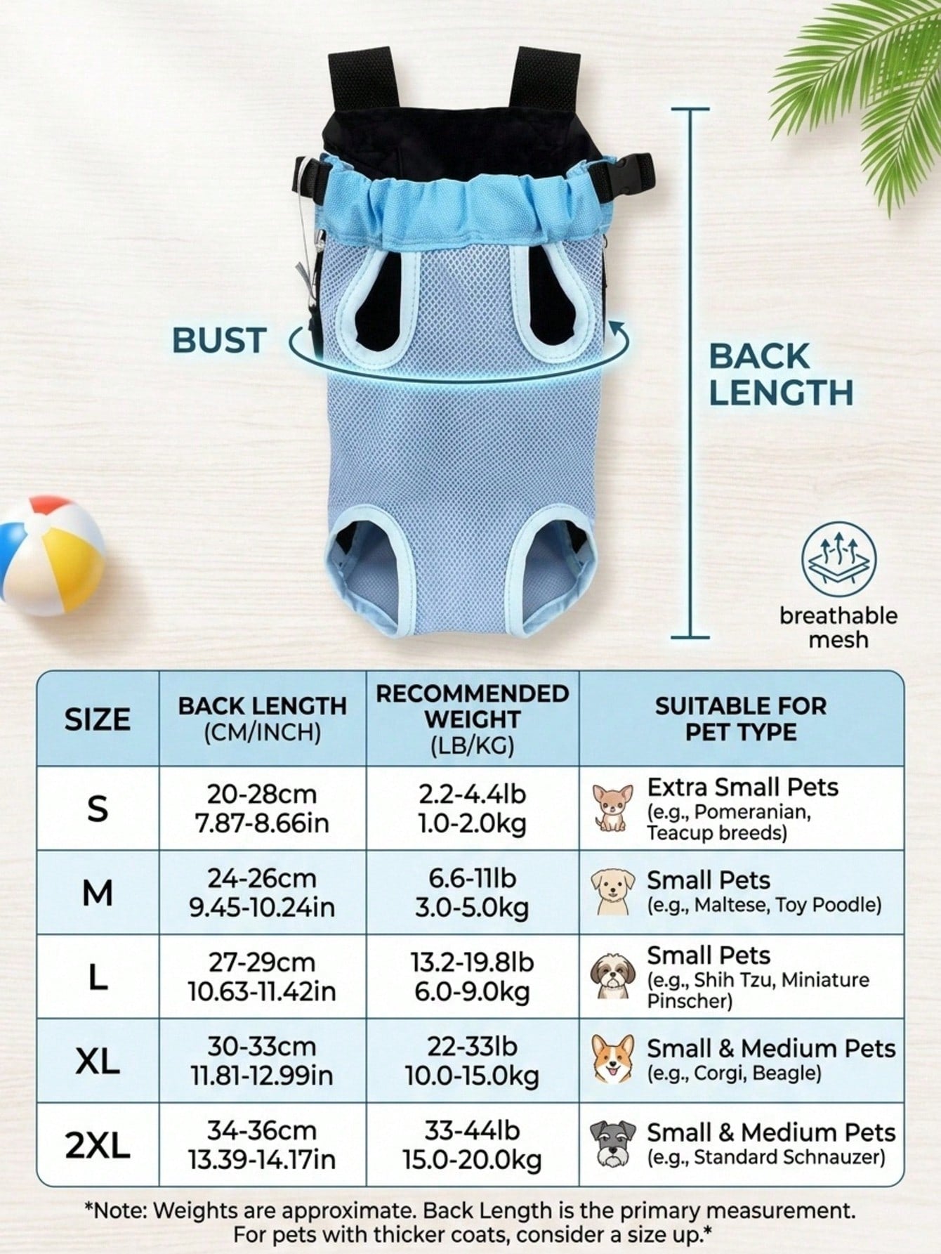 Pet Backpack, Breathable Mesh Dog/Cat Carrier Backpack For Small/Medium Pets, Portable Outdoor Travel Bag Cat Carrier Cat Bag