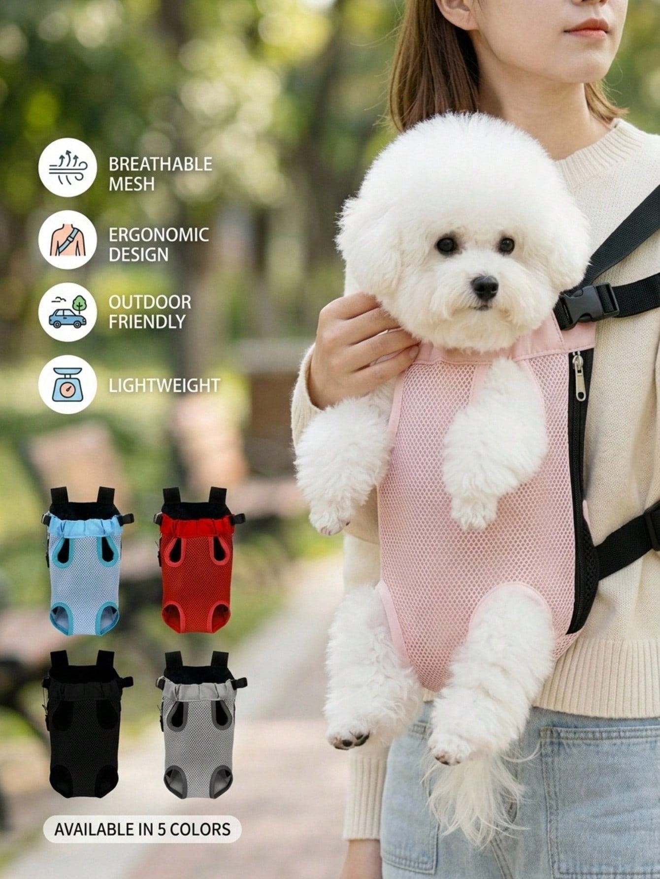 Pet Backpack, Breathable Mesh Dog/Cat Carrier Backpack For Small/Medium Pets, Portable Outdoor Travel Bag Cat Carrier Cat Bag