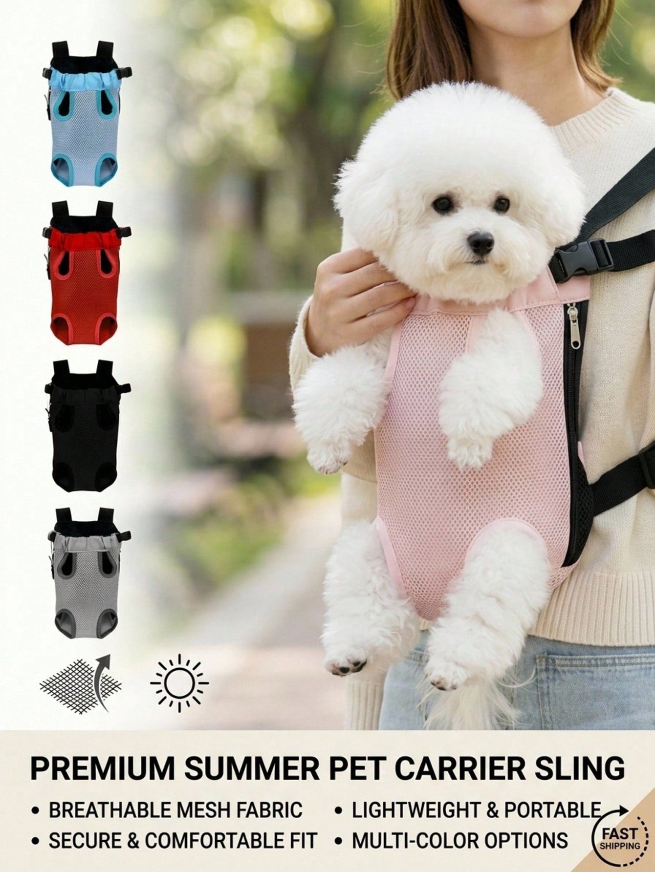 Pet Backpack, Breathable Mesh Dog/Cat Carrier Backpack For Small/Medium Pets, Portable Outdoor Travel Bag Cat Carrier Cat Bag