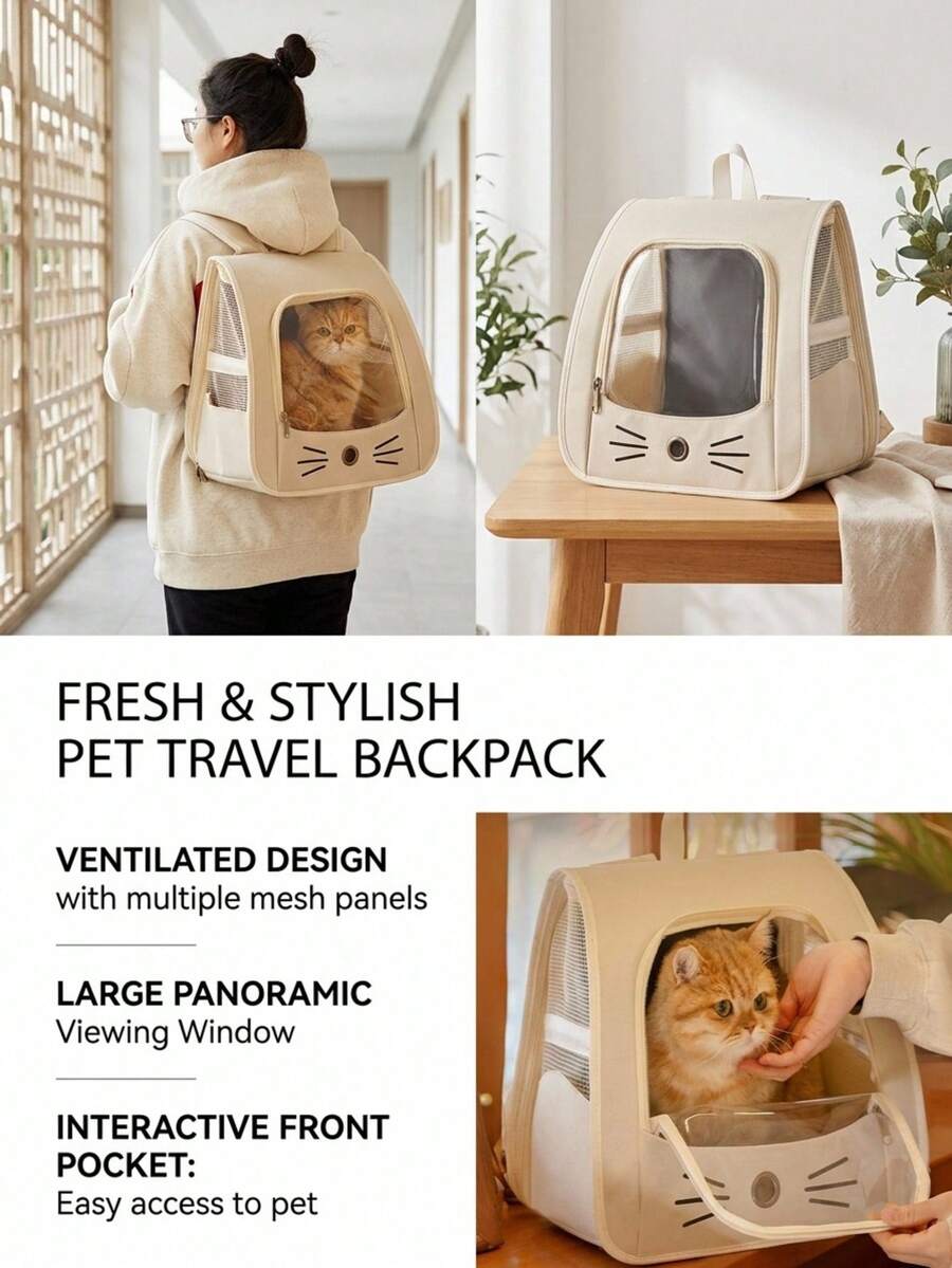 Multicolor Oxford cloth pet backpack carrier featuring a breathable window for carrying small dogs and cats up to 5.5kg.