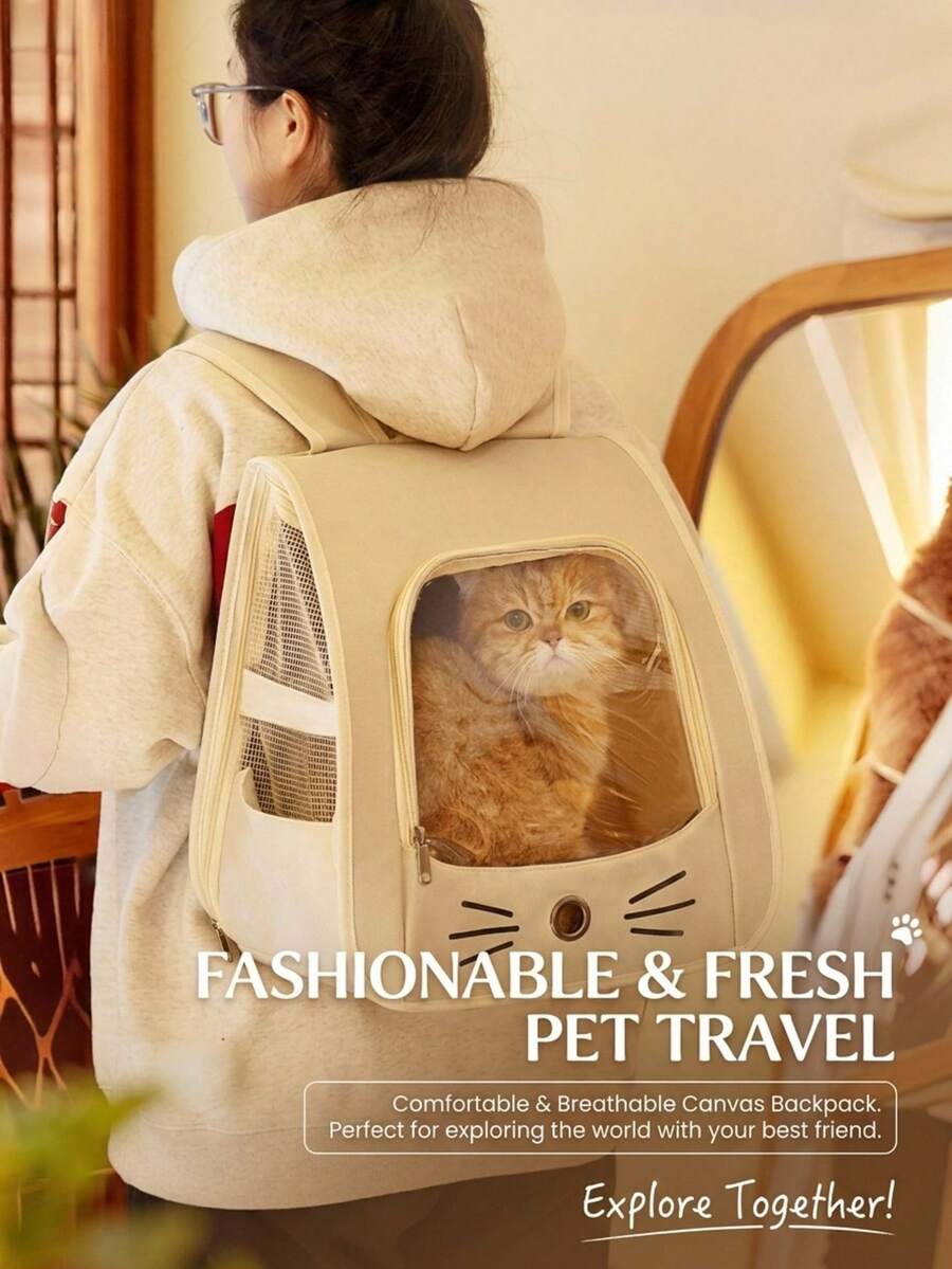 Multicolor Oxford cloth pet backpack carrier featuring a breathable window for carrying small dogs and cats up to 5.5kg.