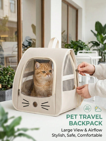 Multicolor Oxford cloth pet backpack carrier featuring a breathable window for carrying small dogs and cats up to 5.5kg.