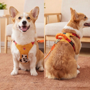 No Pull Dog Harness,Adjustable Oxford Medium Dog Harness With Leash,Reflective No-Choke Pet Vest Harness With Easy Control Soft Handle For Small Medium Dogs