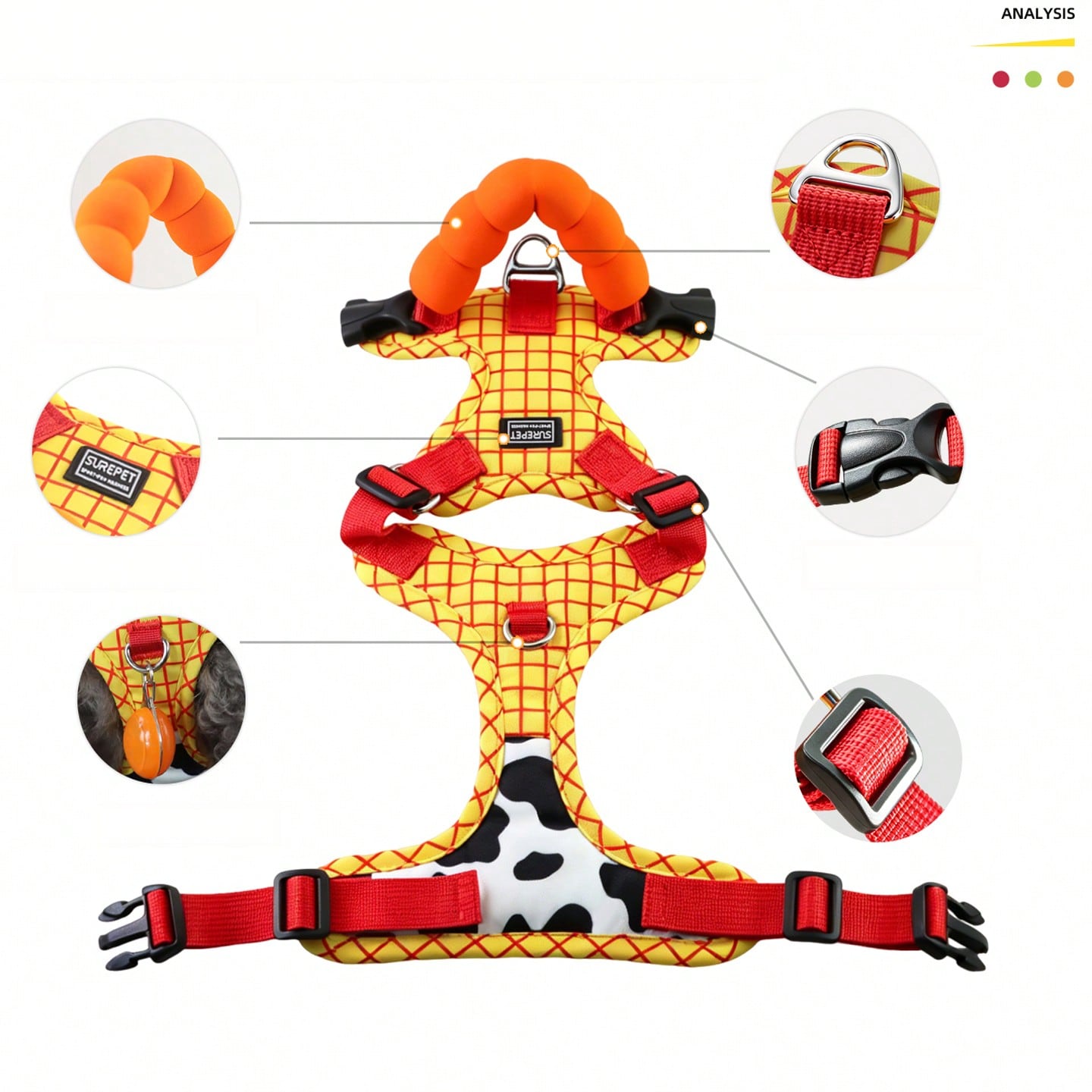 No Pull Dog Harness,Adjustable Oxford Medium Dog Harness With Leash,Reflective No-Choke Pet Vest Harness With Easy Control Soft Handle For Small Medium Dogs