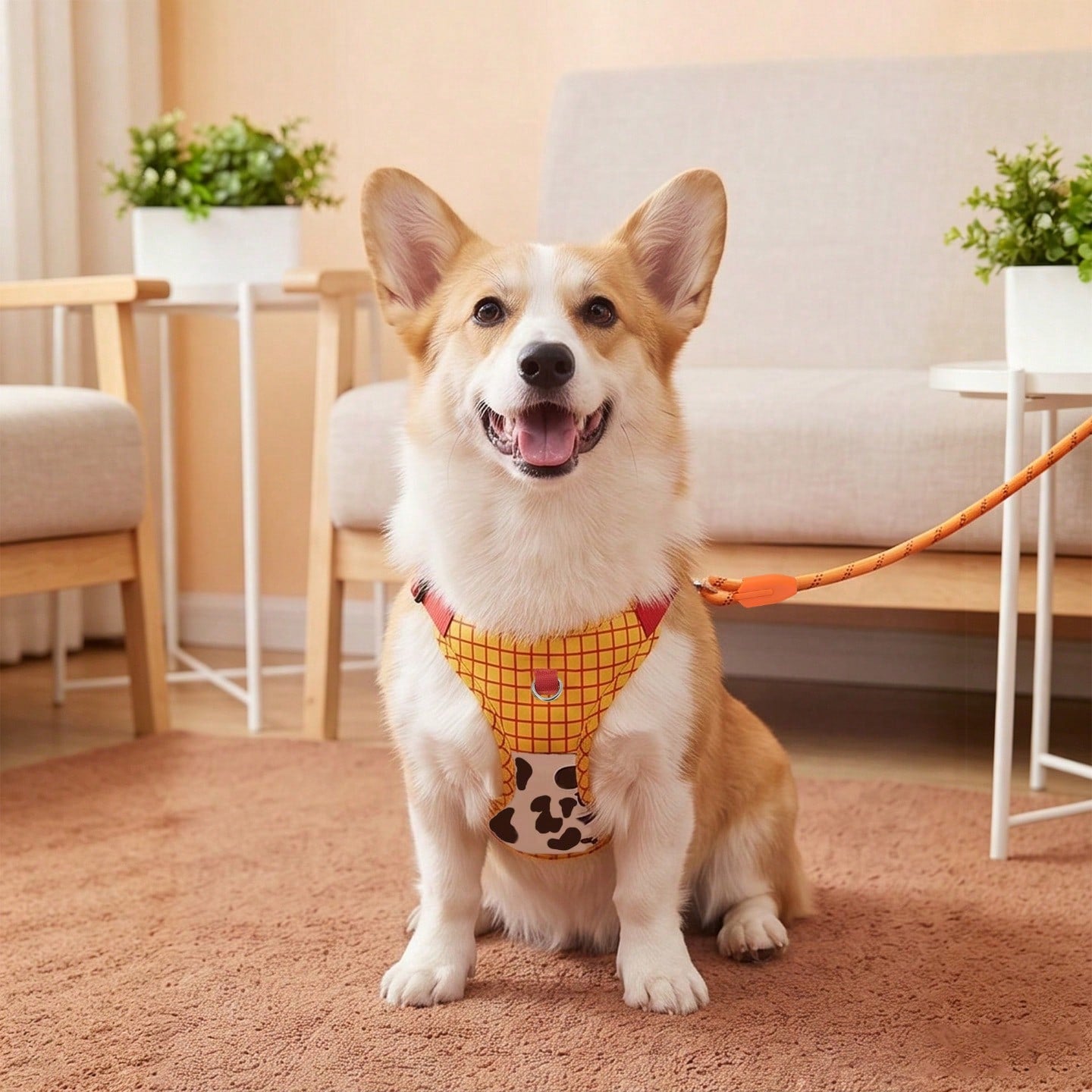 No Pull Dog Harness,Adjustable Oxford Medium Dog Harness With Leash,Reflective No-Choke Pet Vest Harness With Easy Control Soft Handle For Small Medium Dogs