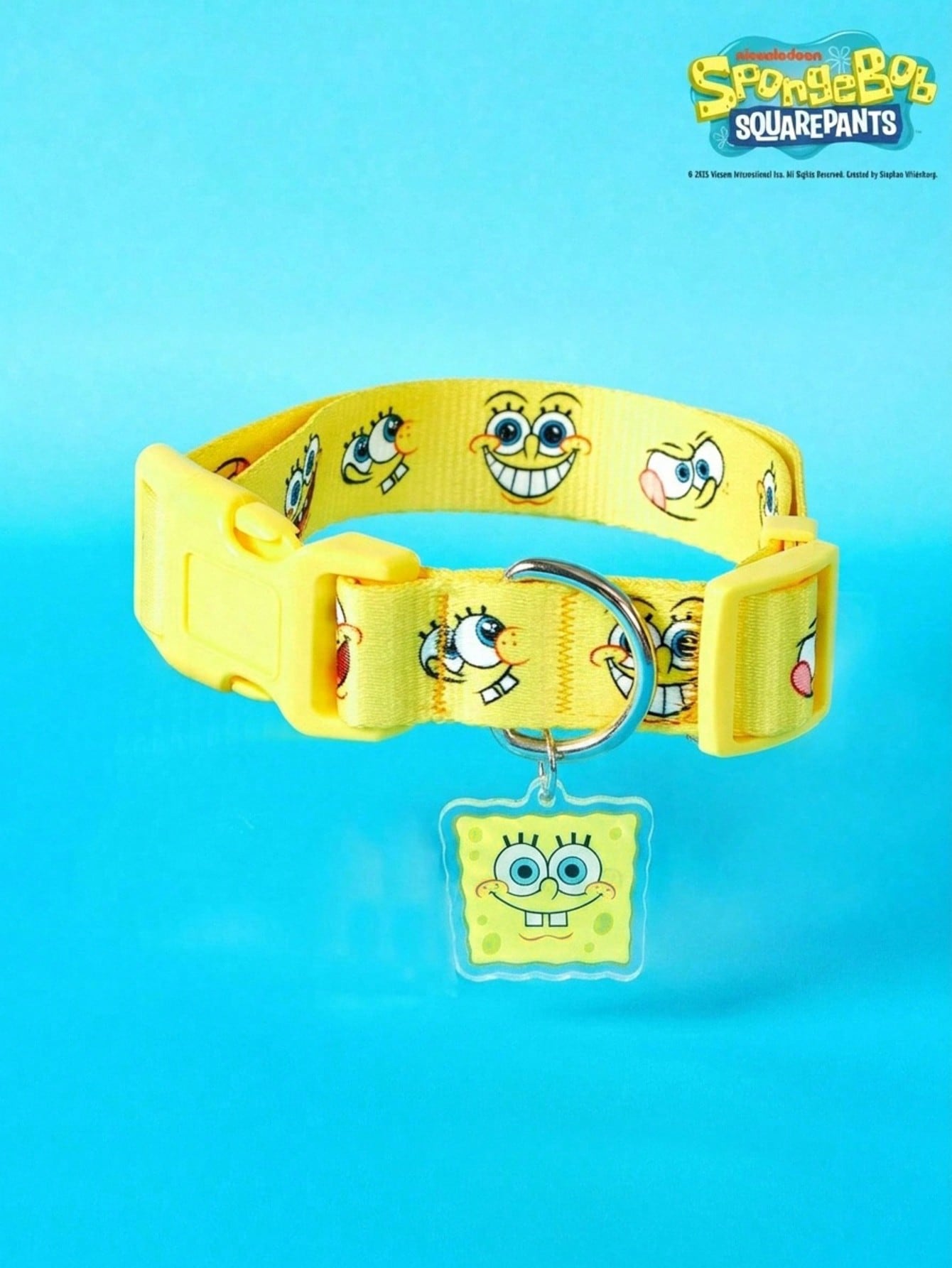 Green polyester X PENSIN pet collar with cartoon pattern and matching pendant for cats and dogs