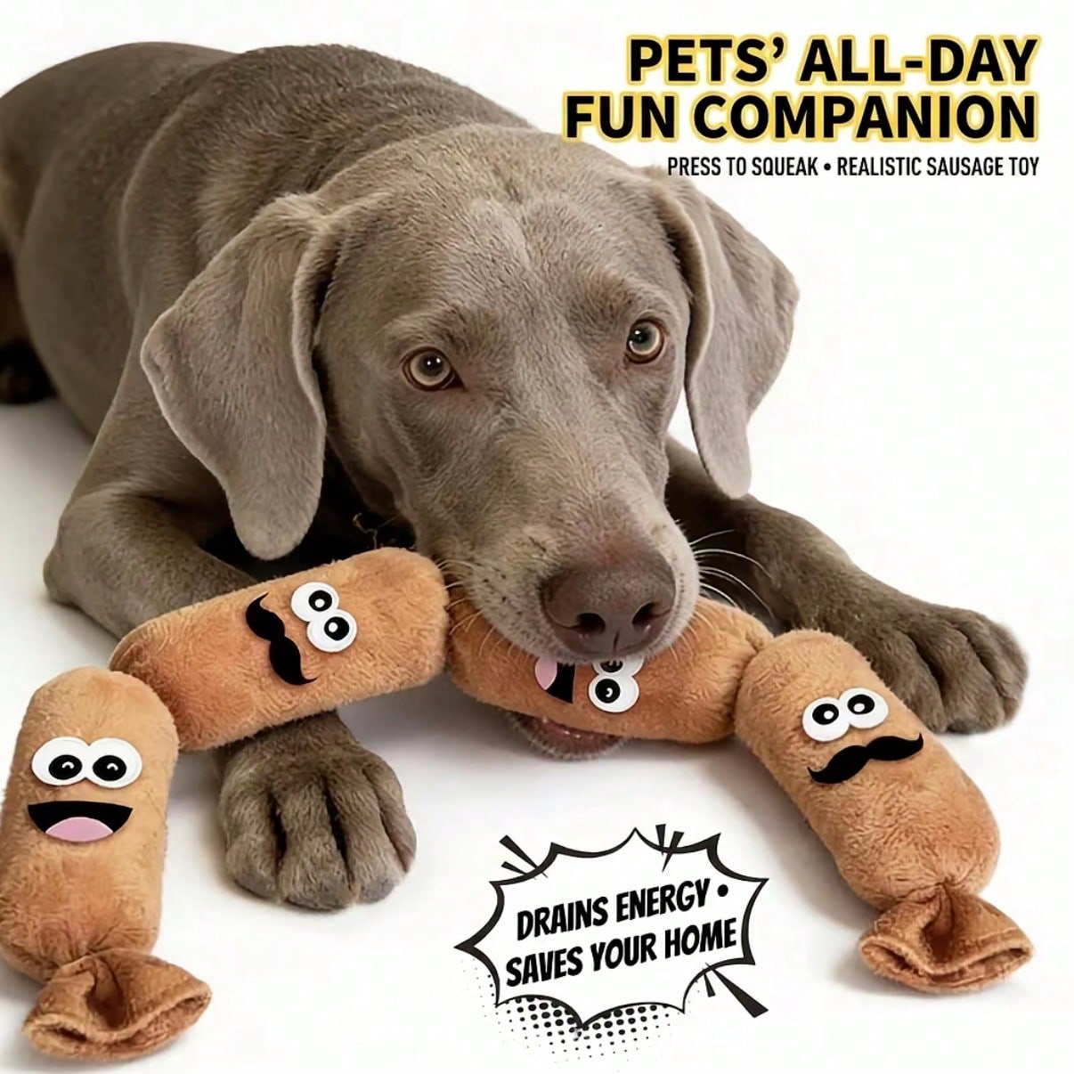4-Piece Squeaky Sausage Dog Toys, Suitable For Chewy Dogs, Plush Chew Knotted Pull Toys, Relieve Boredom, Clean Teeth, Play Fun