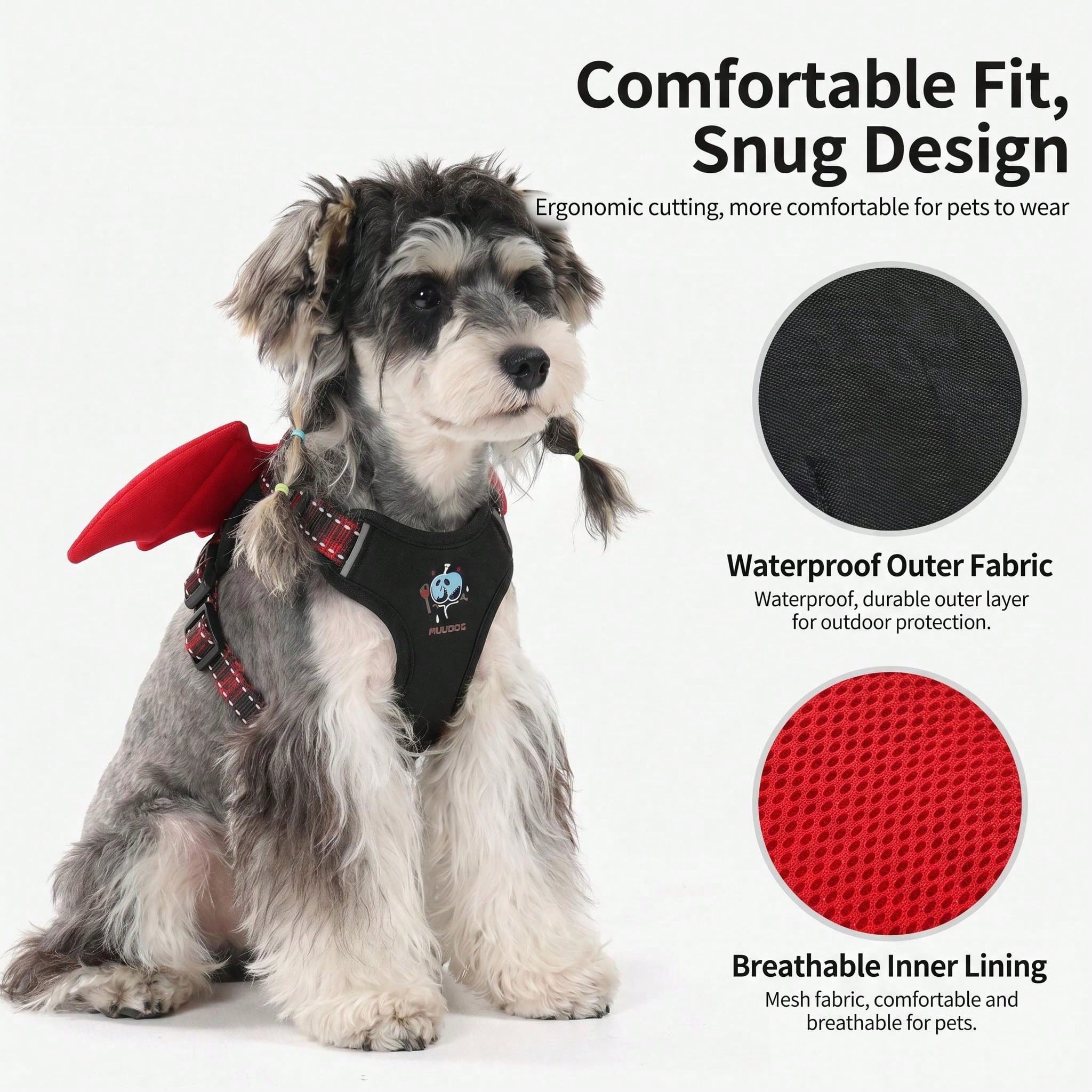 Halloween Pumpkin Devil Wings Pet Vest Harness, Adjustable Breathable Easy-On/Off Chest Strap, Escape-Proof Dog Walking Harness, Suitable For Puppies, Cats, Small, Medium, Large Dogs, Holiday Party Cosplay Outdoor Pet Supplies