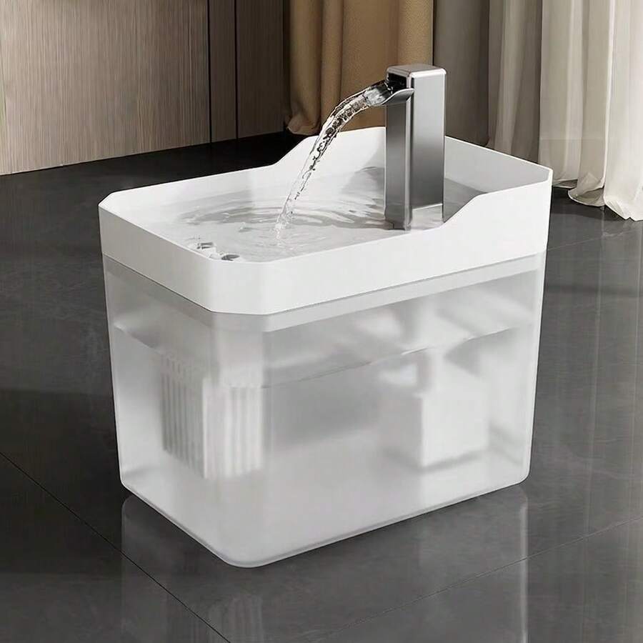 Automated 1.5L circulating cat water fountain made of durable ABS material with USB power interface for continuous pet hydration.