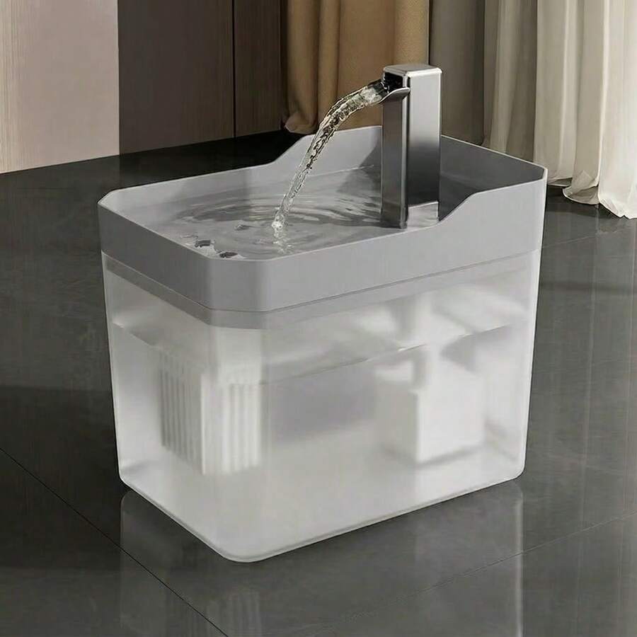 Automated 1.5L circulating cat water fountain made of durable ABS material with USB power interface for continuous pet hydration.