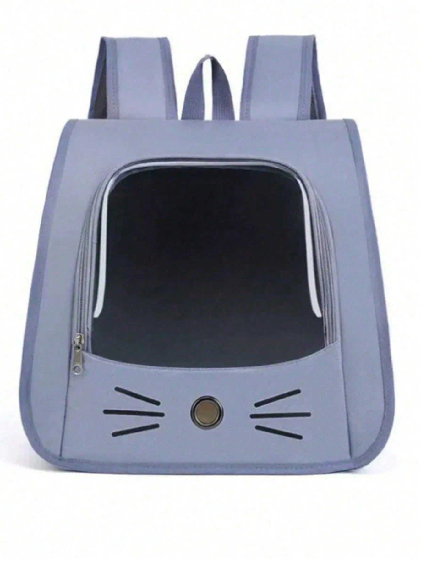 Oxford Canvas Transparent Breathable Pet Backpack, Suitable For Small Dogs And Cats Weighing No More Than 5.5 Kg, Can Be Used As A Backpack, Crossbody Bag, Or Handbag, Large Capacity Portable Pet Travel Bag