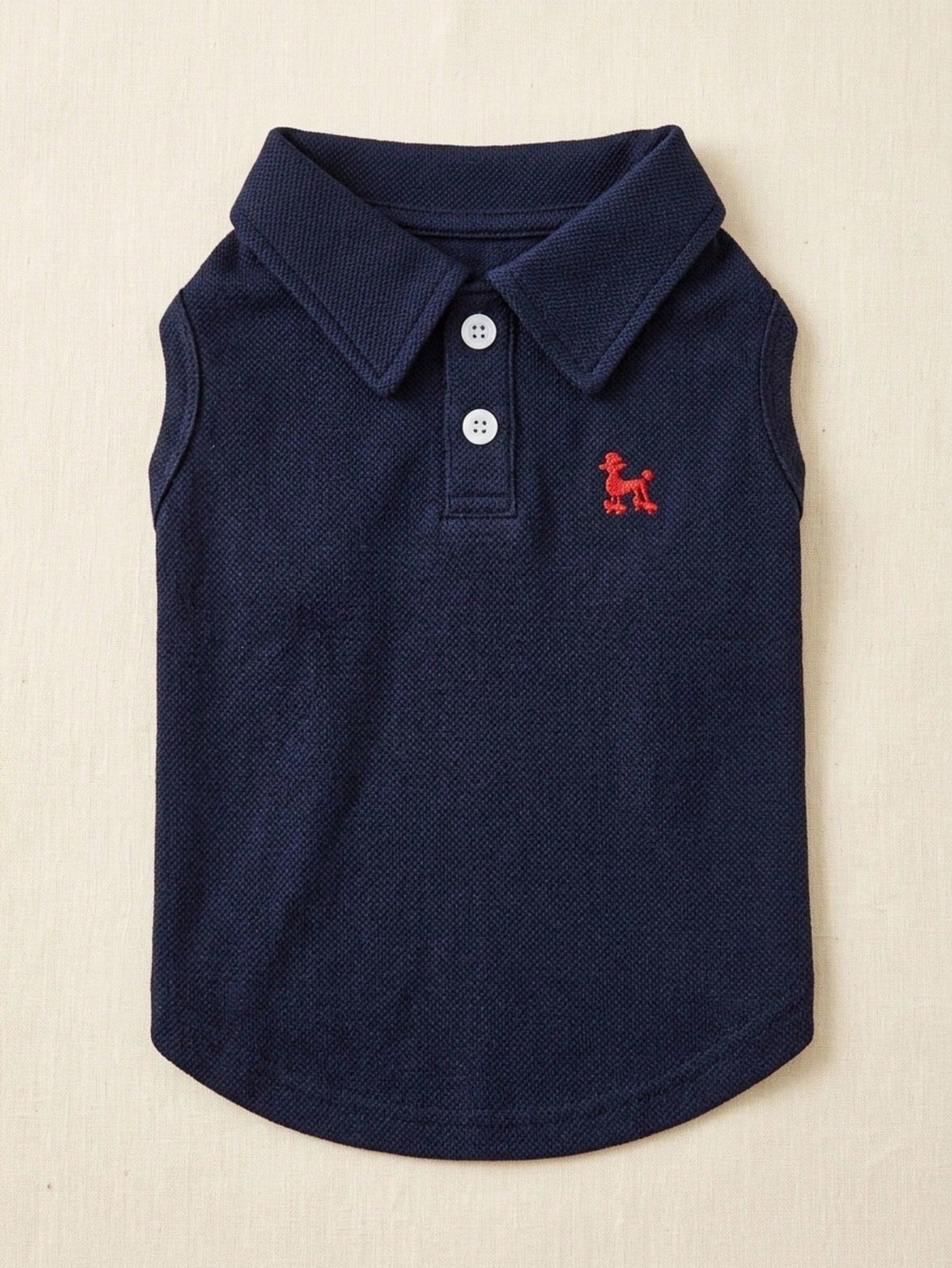 One Piece Solid Color Pet Polo Embroidered Shirt For Spring And Summer Vest