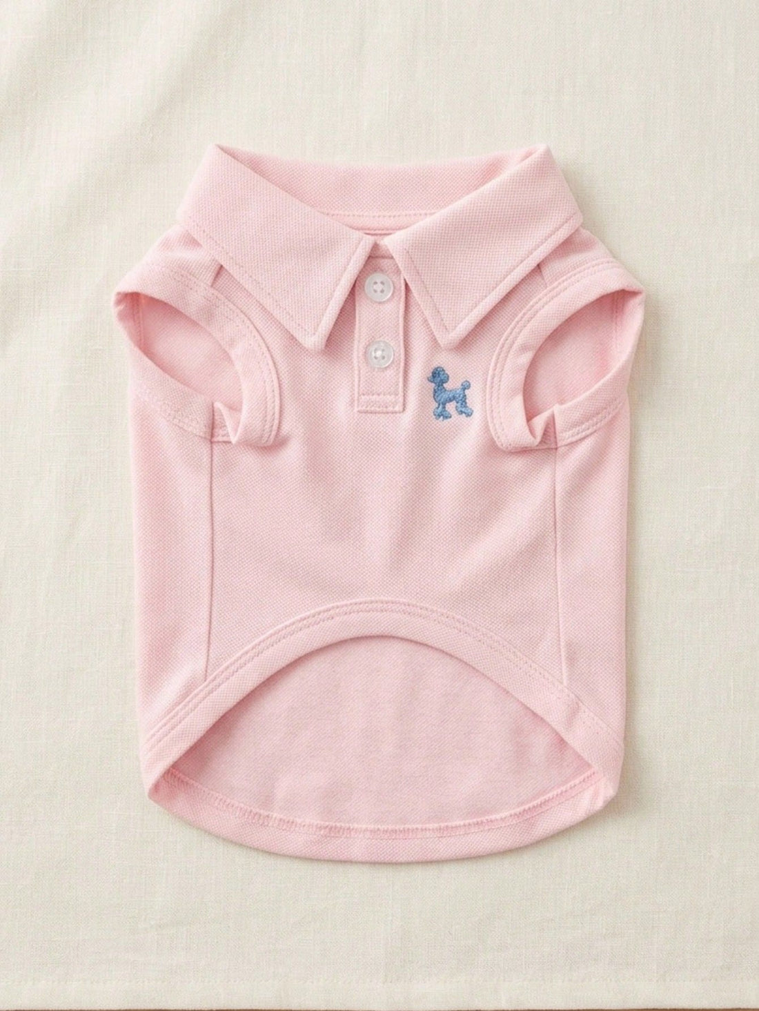 One Piece Solid Color Pet Polo Embroidered Shirt For Spring And Summer Vest