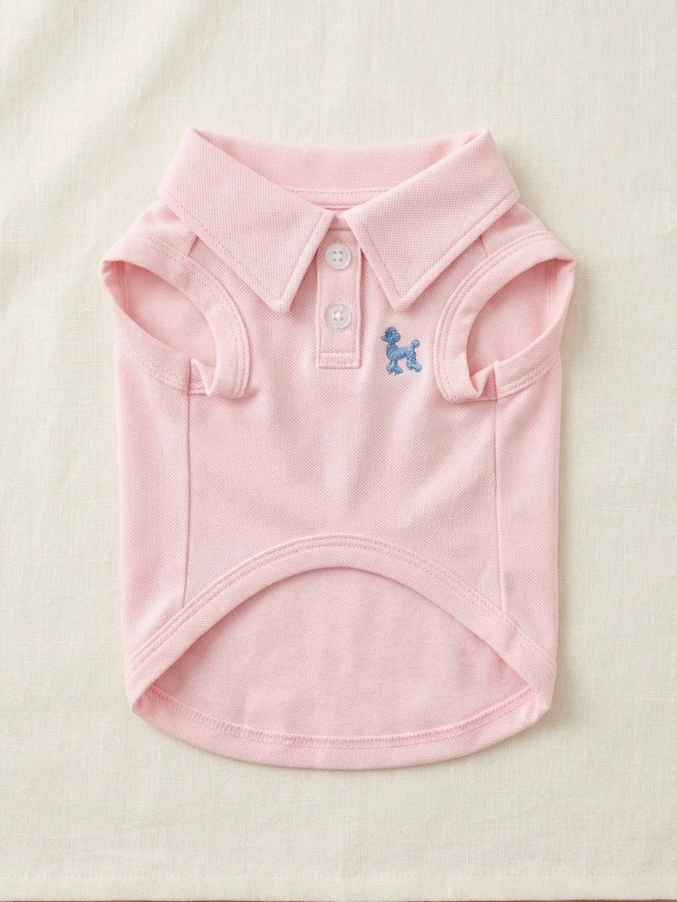 One Piece Solid Color Pet Polo Embroidered Shirt For Spring And Summer Vest
