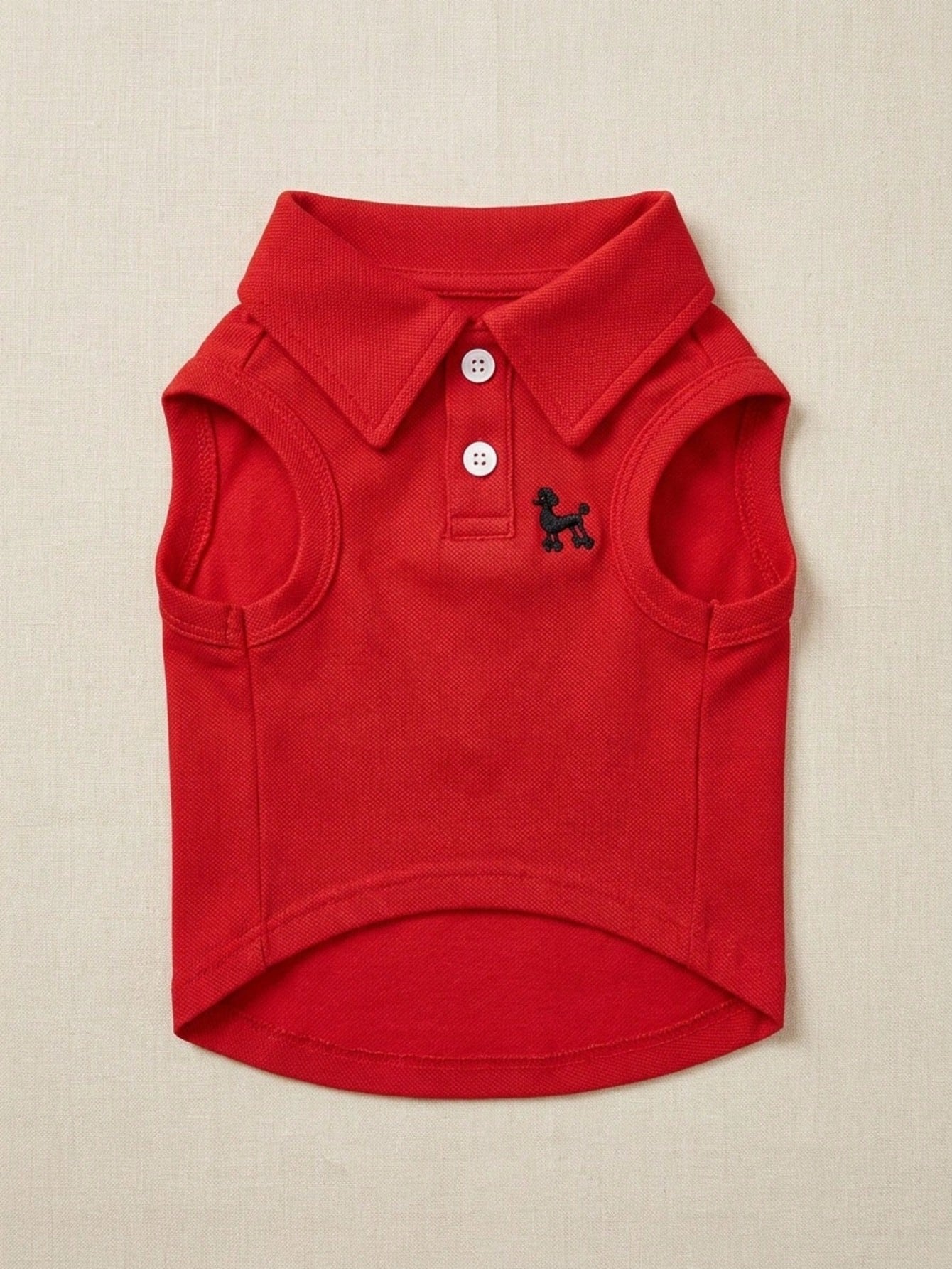One Piece Solid Color Pet Polo Embroidered Shirt For Spring And Summer Vest