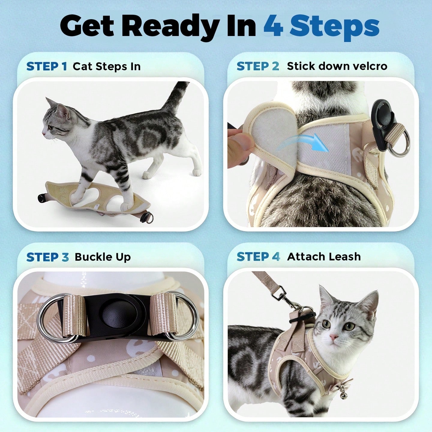 Beige anchor-shaped cat and dog leash and harness set with geometric graphic pattern, designed for small pets and made from polyester.