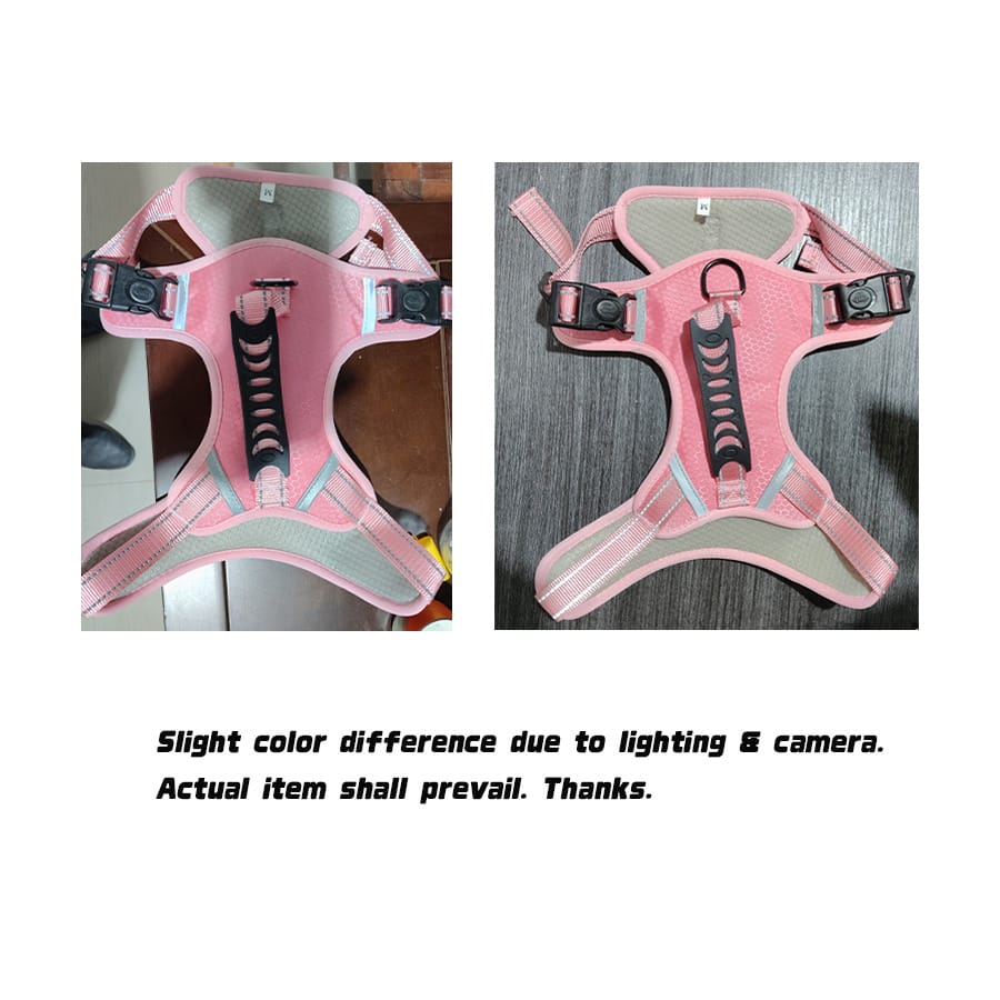 1 Pc Night Safety Reflective Pet Harness, Lightweight Breathable Lining Dog Chest Strap With Comfort Top Handle, Slide Adjustable Buckles, For Walking Training Hiking