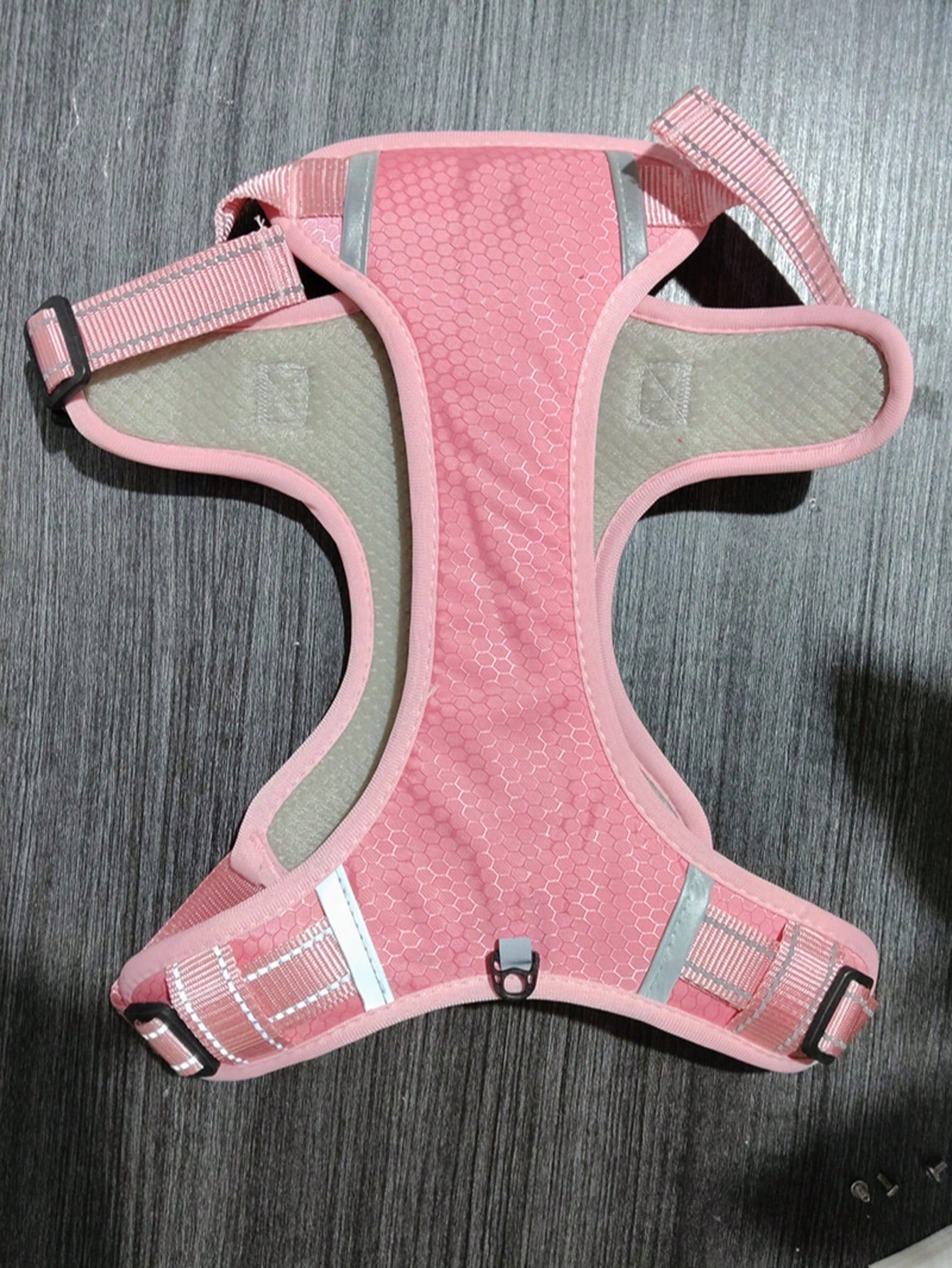 1 Pc Night Safety Reflective Pet Harness, Lightweight Breathable Lining Dog Chest Strap With Comfort Top Handle, Slide Adjustable Buckles, For Walking Training Hiking
