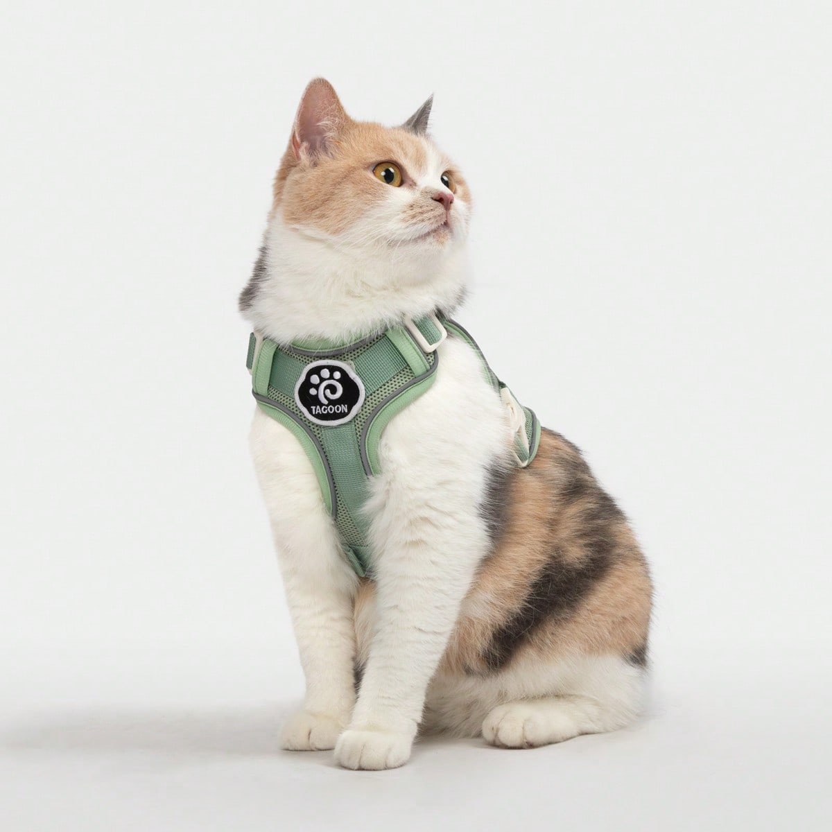 Cat Tactical Harness With Soft Handle, DIY Hook And Loop Cat Outdoor Travel Harness, Suitable For Walking And Escape, Adjustable Large Cat Vest, Can Be Paired With Patches, Soft Mesh Padded Handle For Easy Control