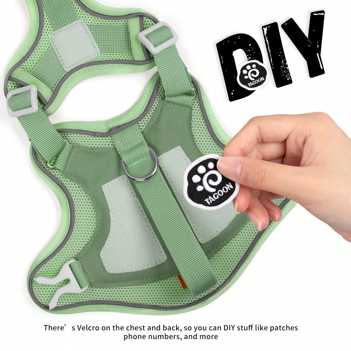 Cat Tactical Harness With Soft Handle, DIY Hook And Loop Cat Outdoor Travel Harness, Suitable For Walking And Escape, Adjustable Large Cat Vest, Can Be Paired With Patches, Soft Mesh Padded Handle For Easy Control