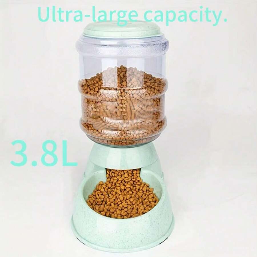 3.8L automatic pet feeder and leak-proof water dispenser designed for cats and dogs.