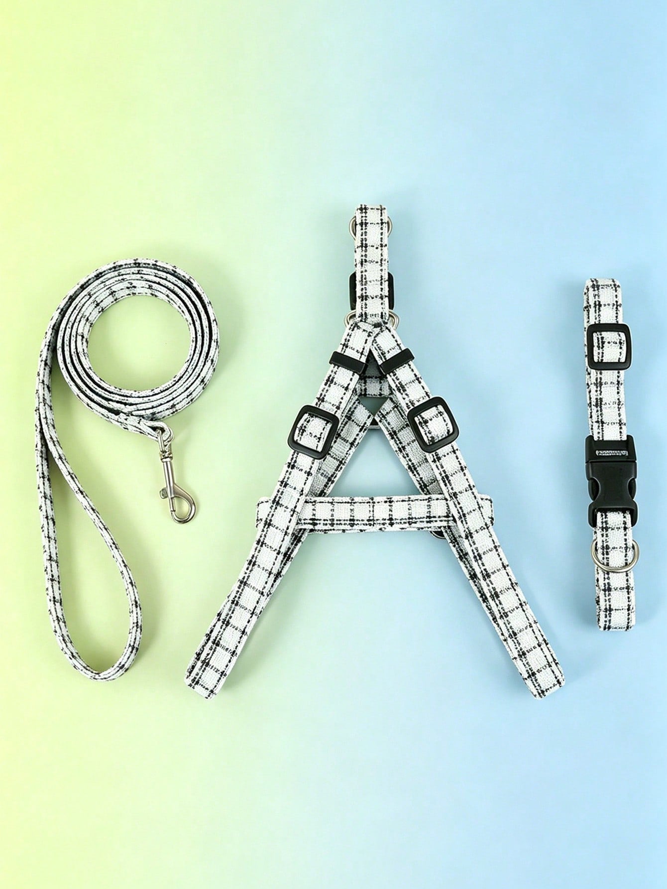 1 Set Cute Polyester Collar, Harness And Leash Set, Suitable For Small Teddy Bear Outdoor Use (Not Suitable For Large Dogs)