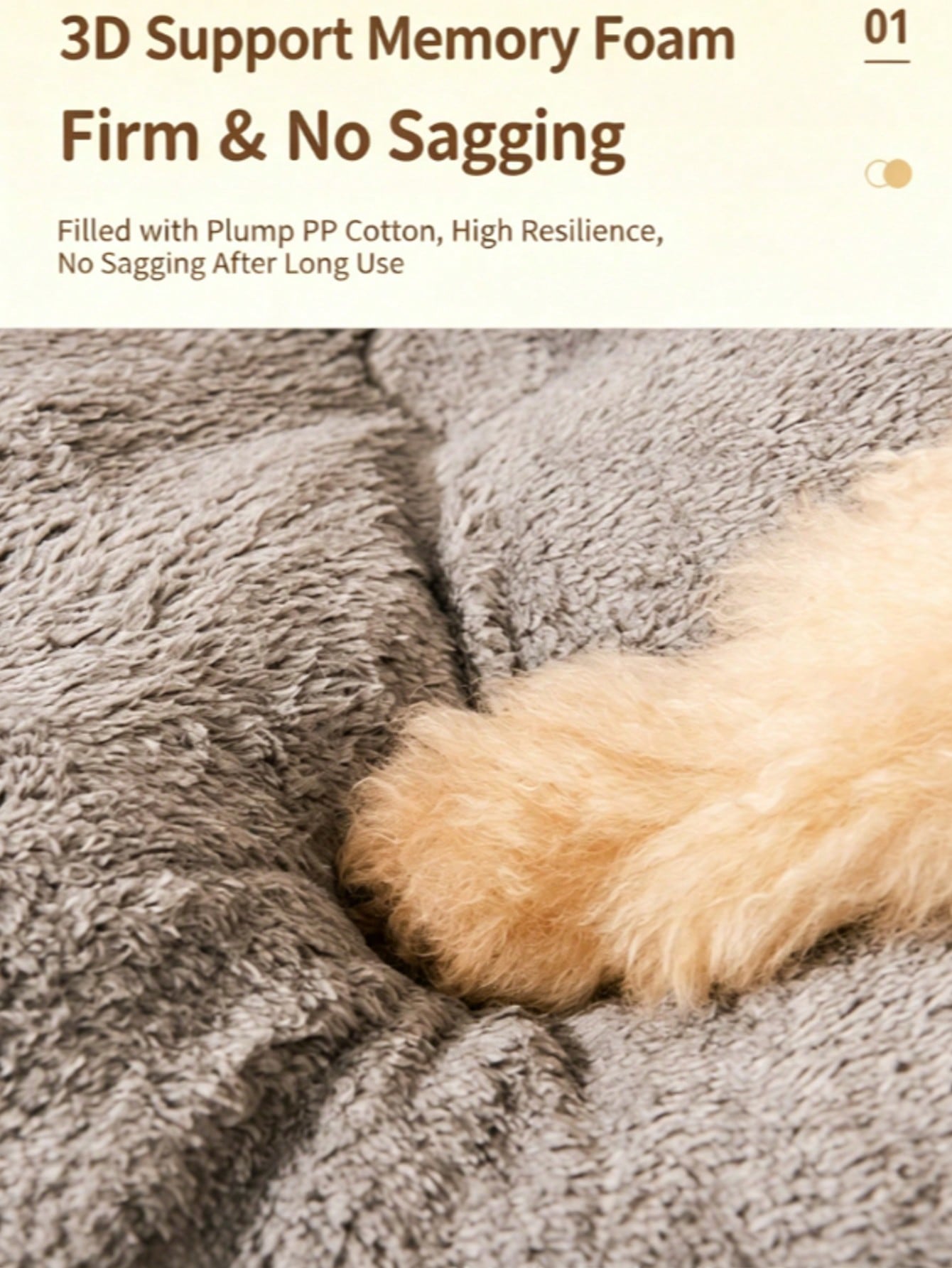 1pc Thick Soft Oval Pet Bed, Floral Pattern Decorated Cat Bed, Soft & Comfortable Fabric Pet Bed, Non-Slip Waterproof Oval Pet Bed, Suitable For Indoor Small/Medium Pets